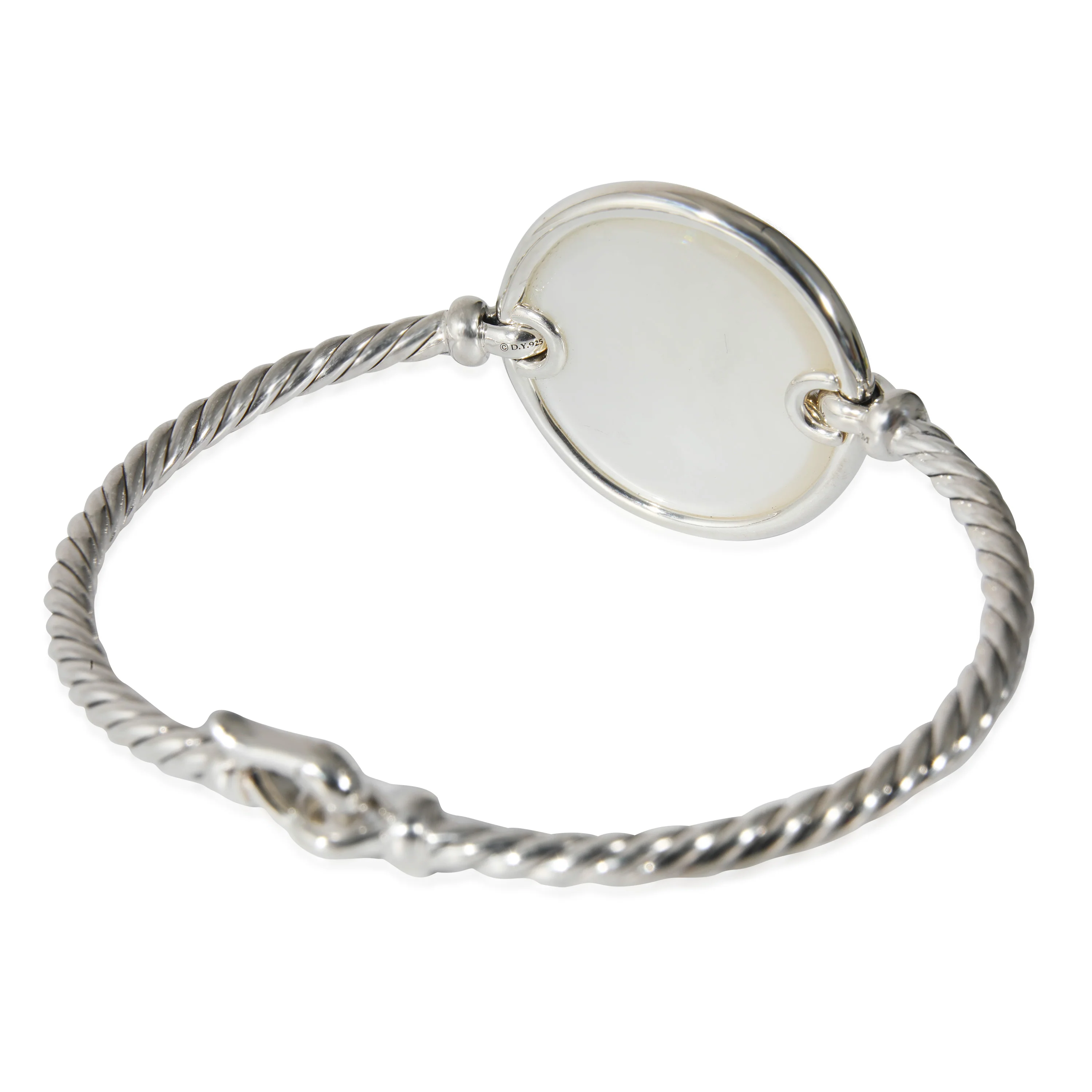 David Yurman Elements Mother of Pearl & Diamond Bracelet in Silver 0.07 CTW - Image 2