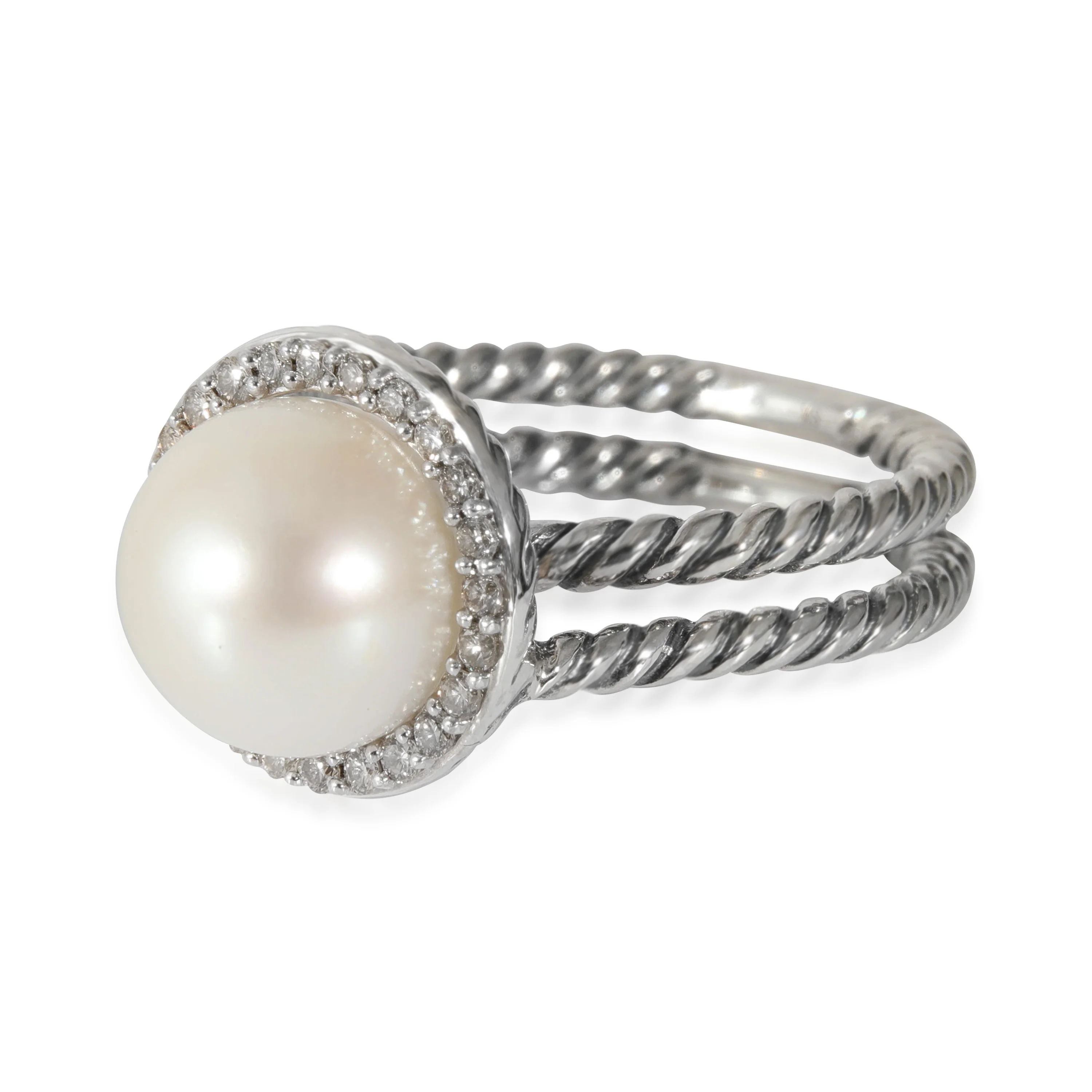 David Yurman Cable Collection Pearl Ring in  Sterling Silver 0.2 CTW - Image 2