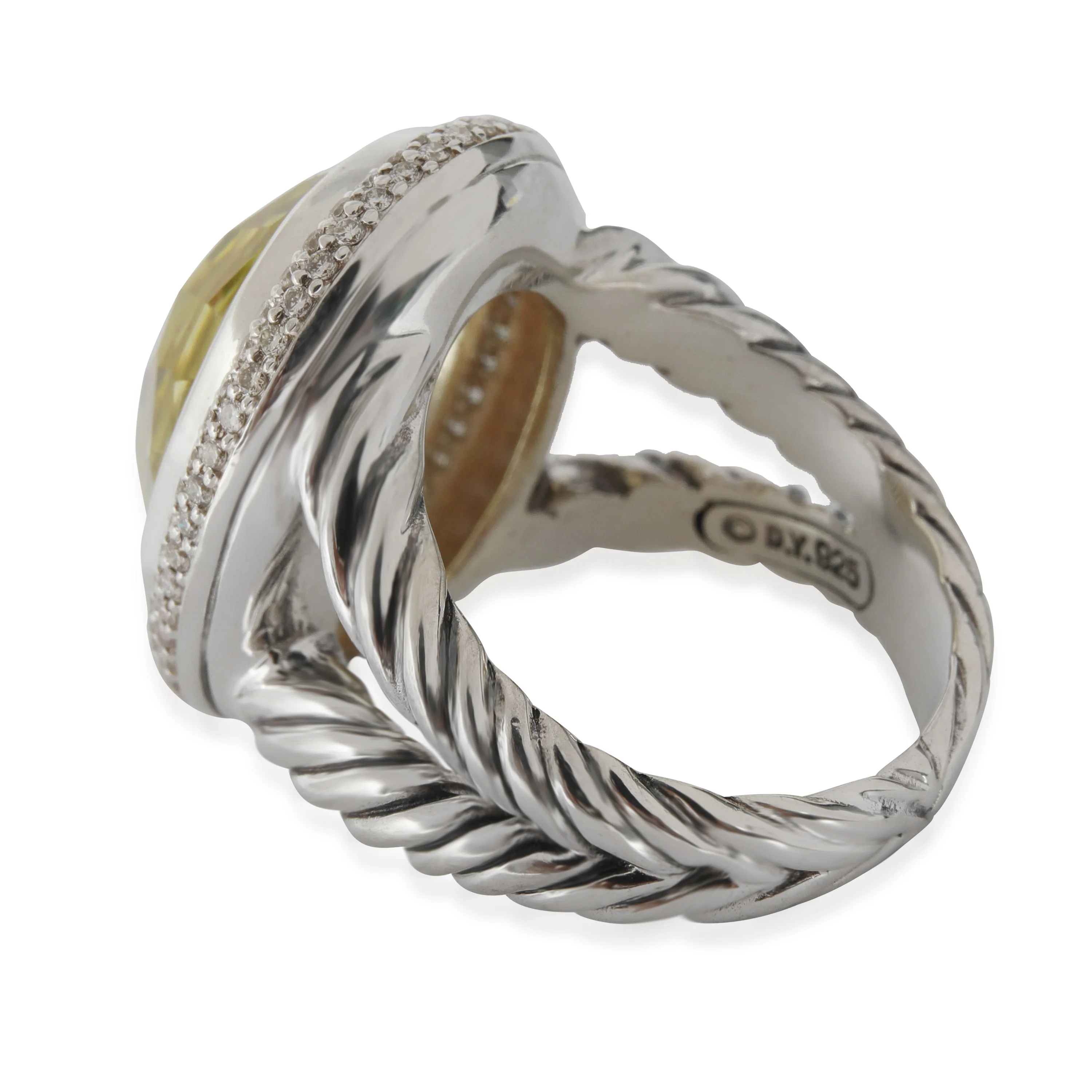 David Yurman Cable Collection Prasiolite Fashion Ring in  Sterling Silver 0.5 CT - Image 2