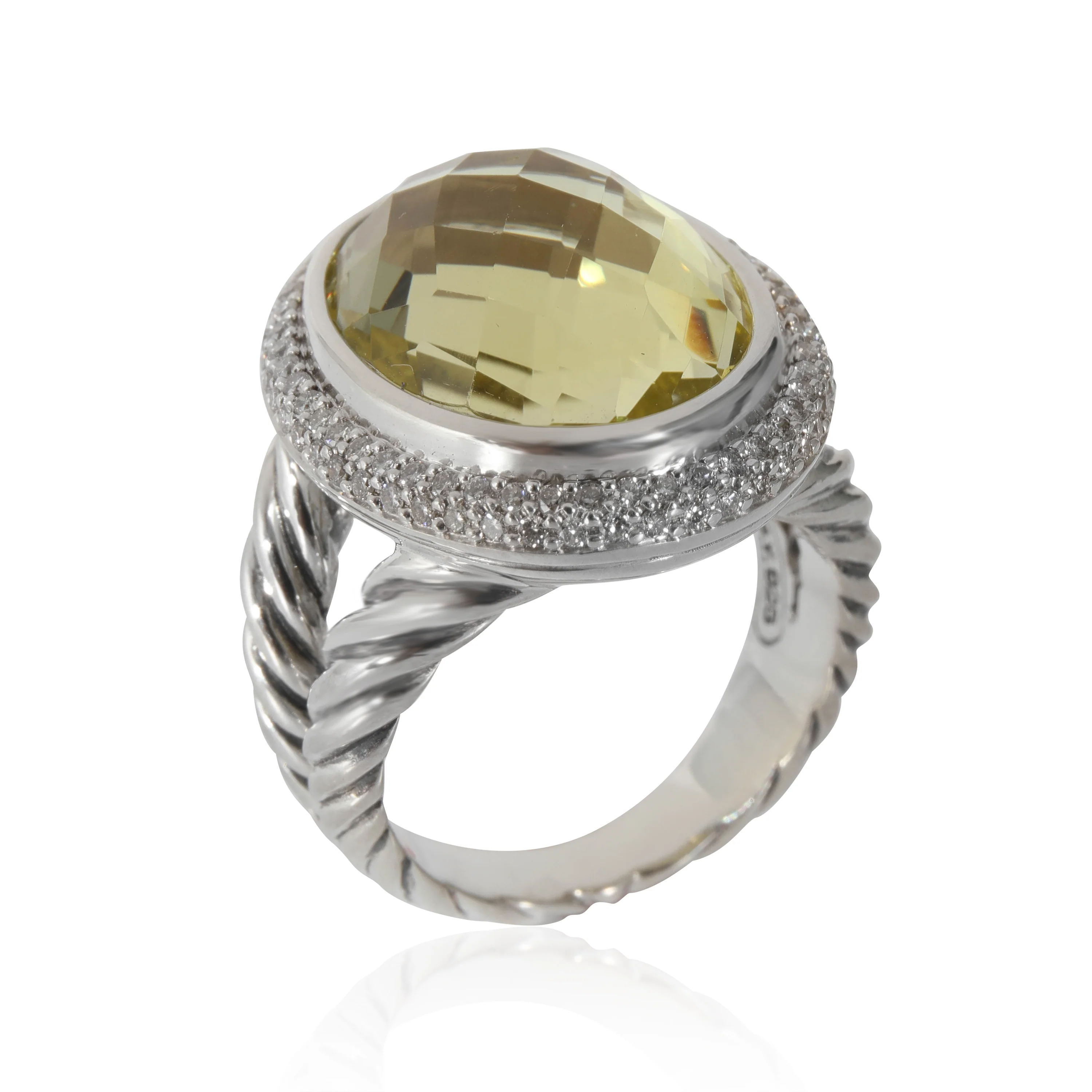 David Yurman Cable Collection Prasiolite Fashion Ring in  Sterling Silver 0.5 CT - Image 3