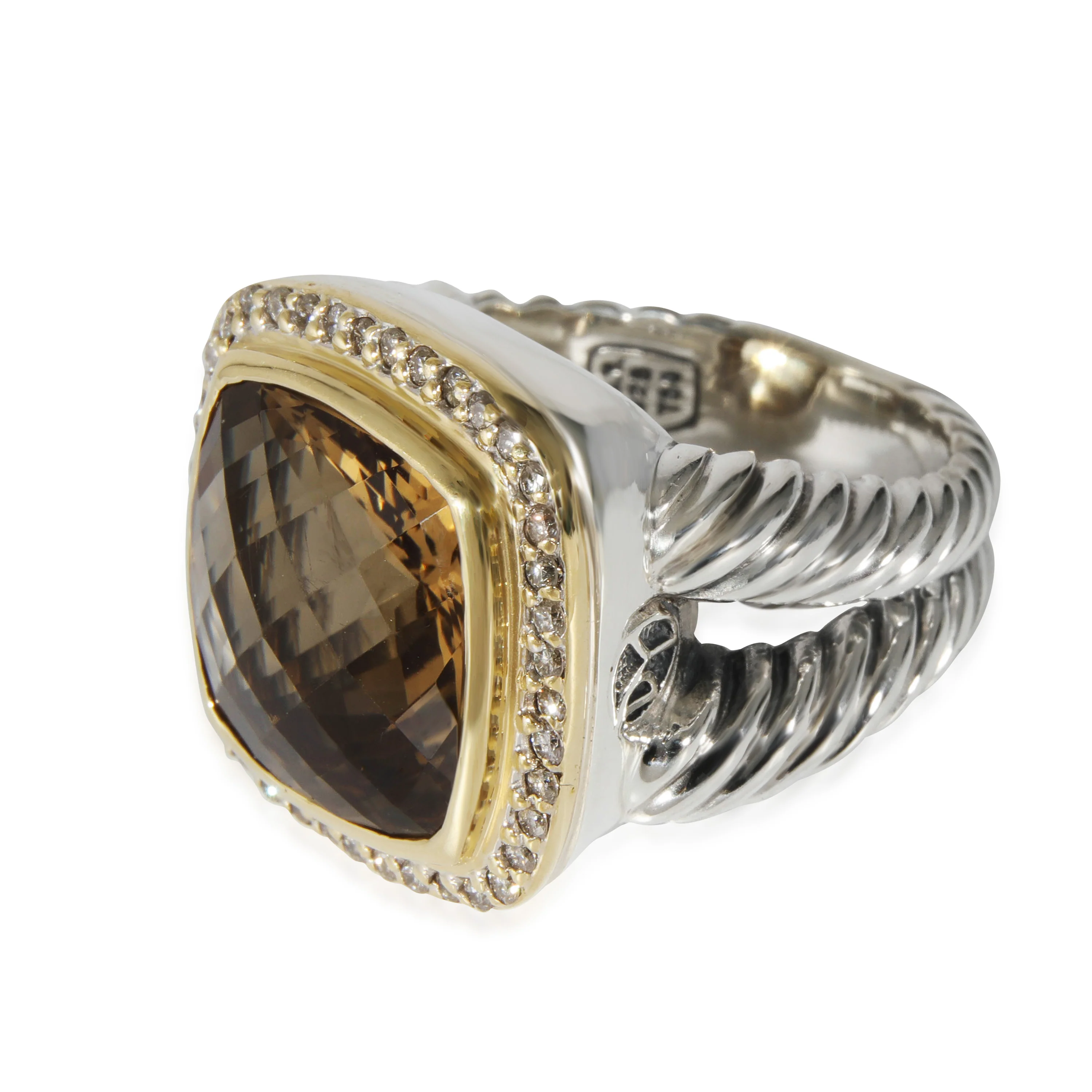 David Yurman Albion Citrine Ring in 18k Yellow Gold/Sterling Silver 0.4, 14mm - Image 2