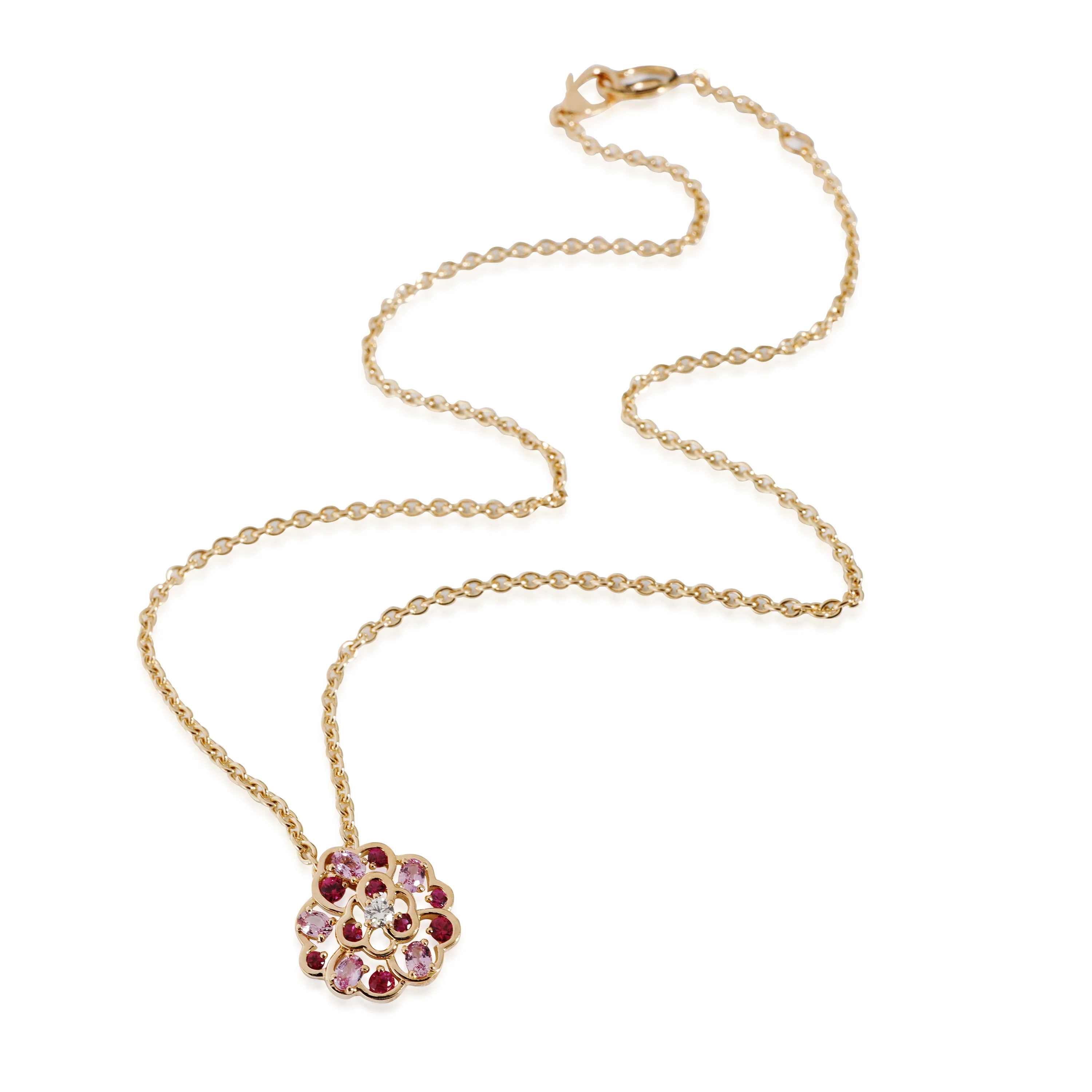 Fil De Camelia Diamond Necklace in 18k 18KT Yellow Gold FG VS 0.10 CTW - Image 2