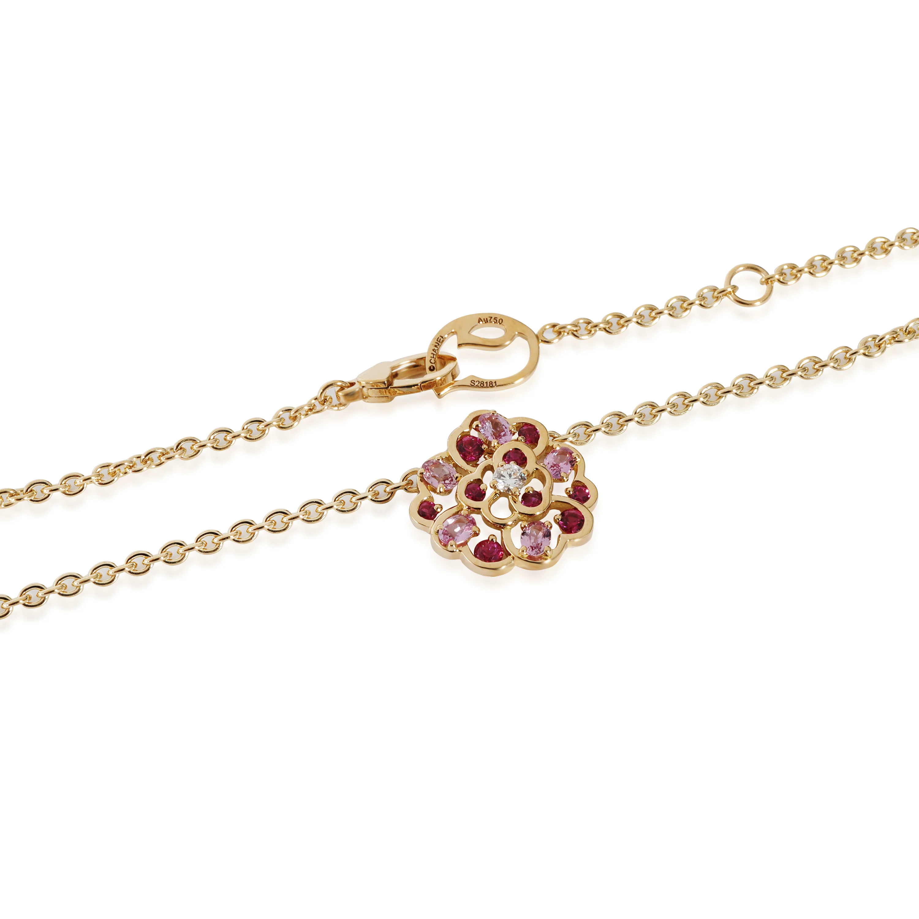 Fil De Camelia Diamond Necklace in 18k 18KT Yellow Gold FG VS 0.10 CTW - Image 3