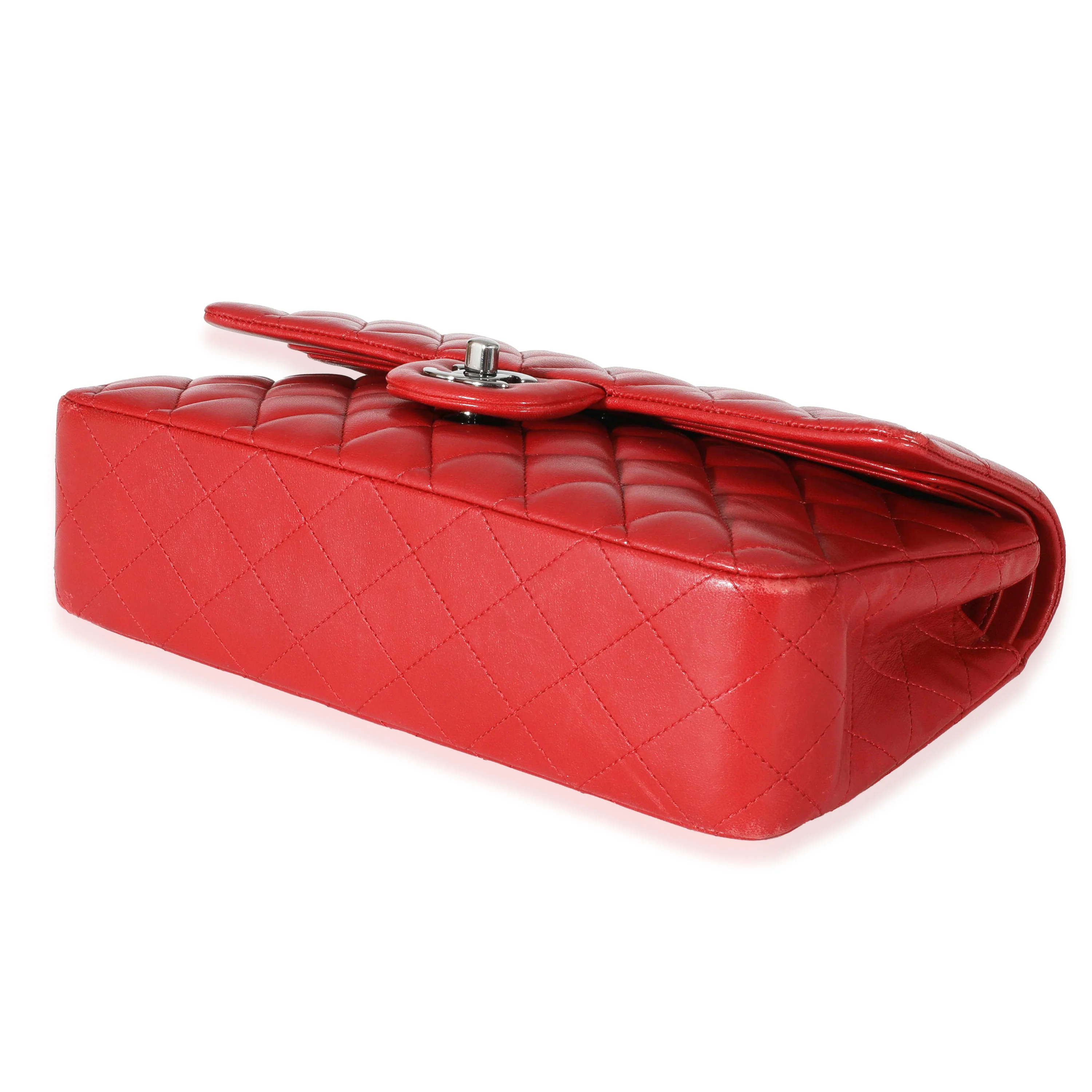 Chanel Red Lambskin Medium Classic Double Flap Bag - Image 7