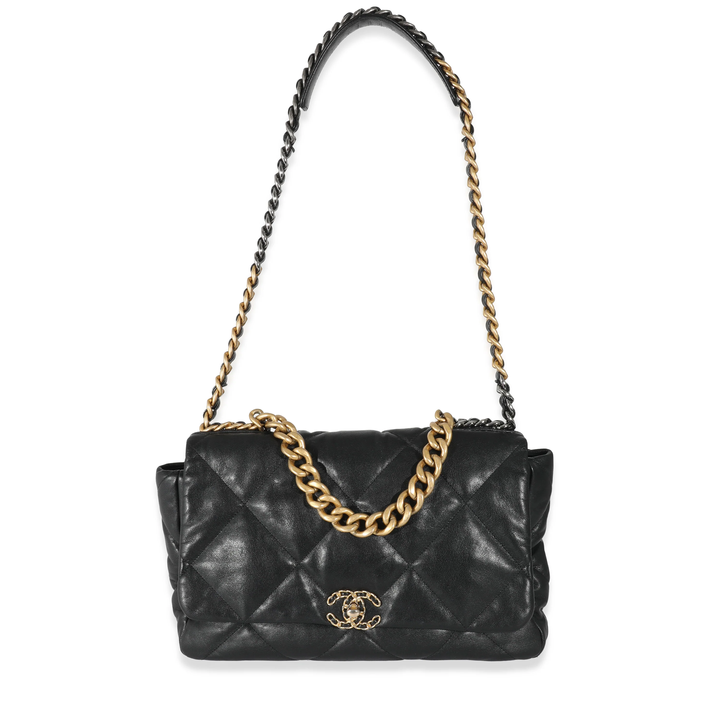 Chanel Black Quilted Lambskin Chanel 19 Maxi Flap Bag - Image 3