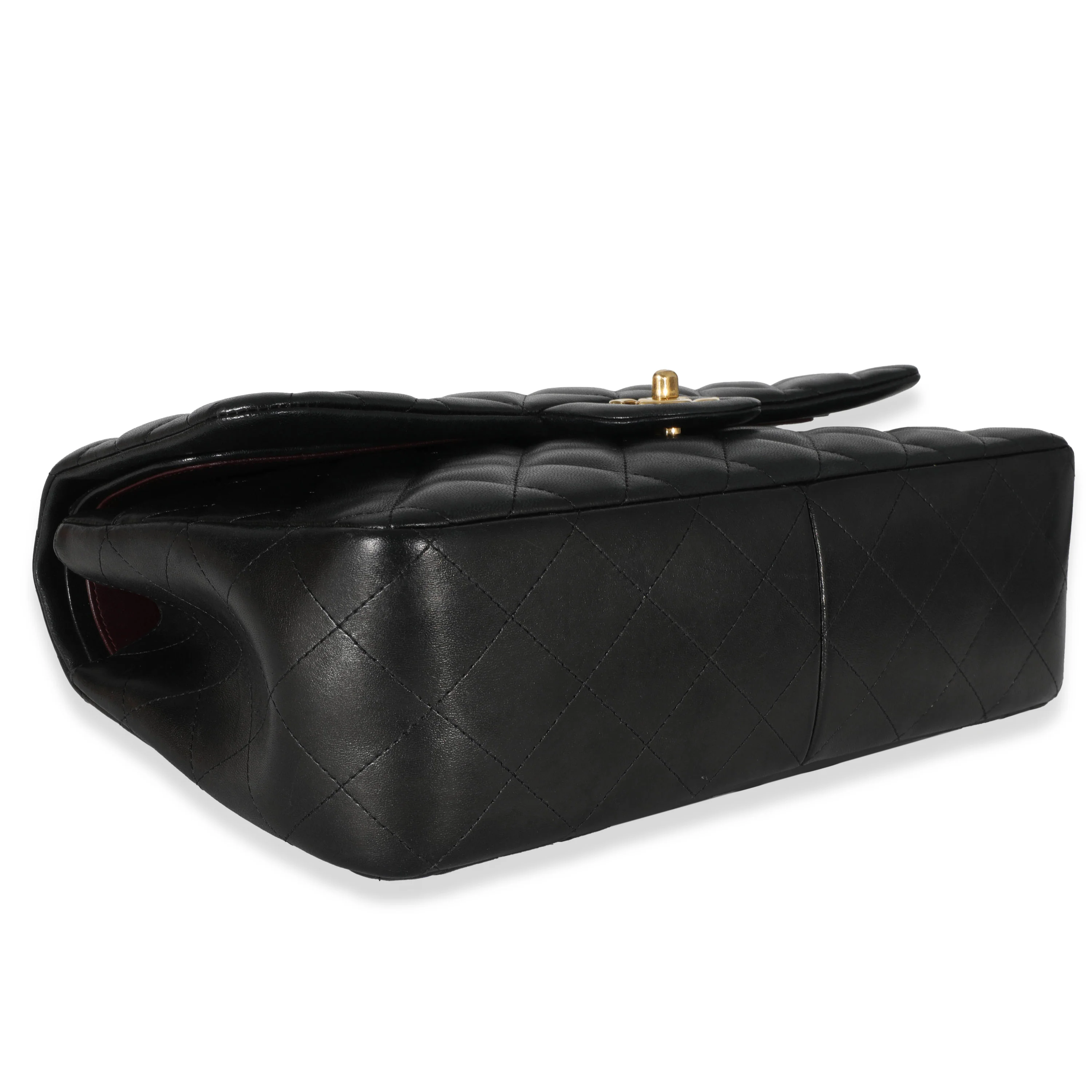 Chanel Black Quilted Lambskin Jumbo Classic Double Flap Bag - Image 4