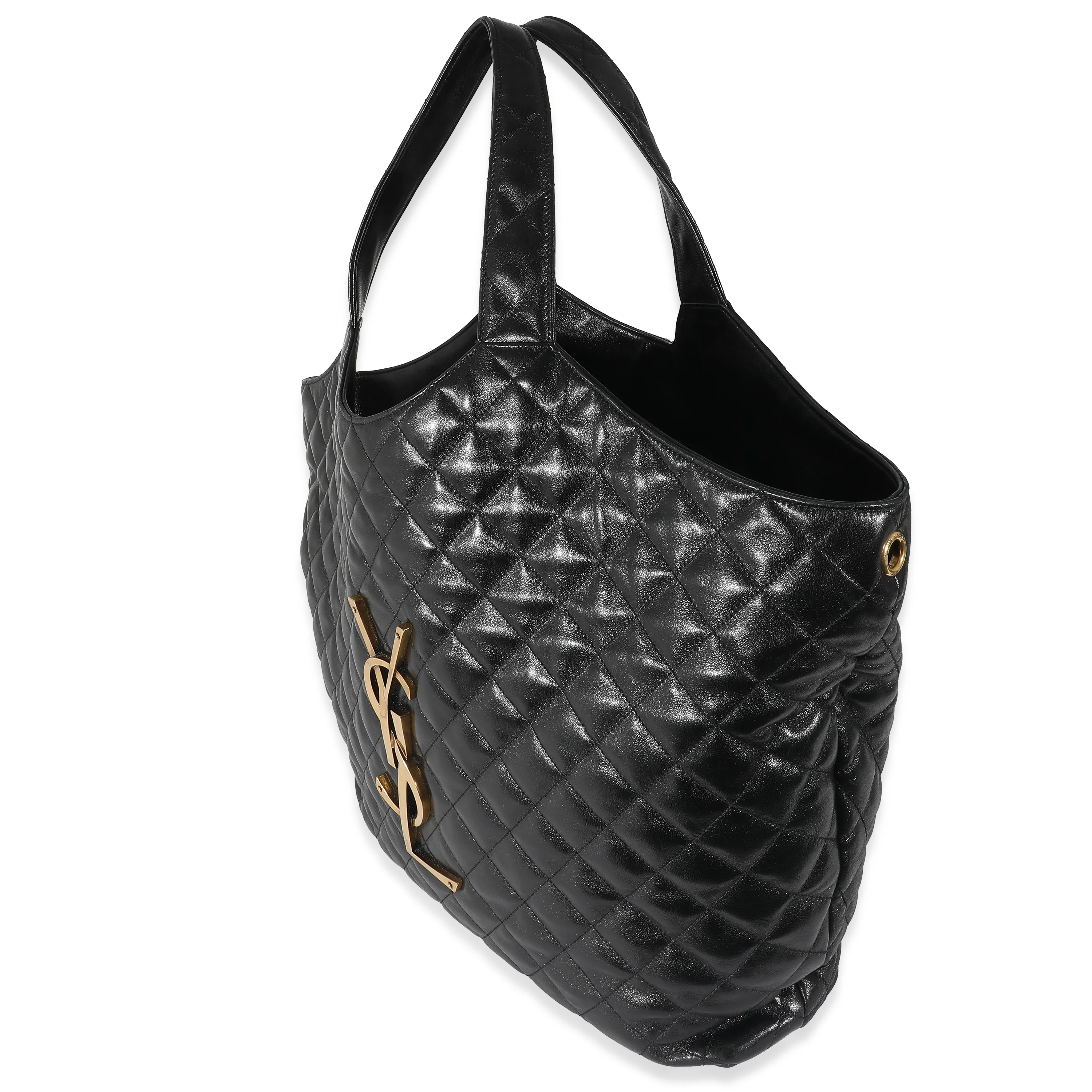 Saint Laurent Black Quilted Lambskin ICare Maxi Shopping Bag - Image 2