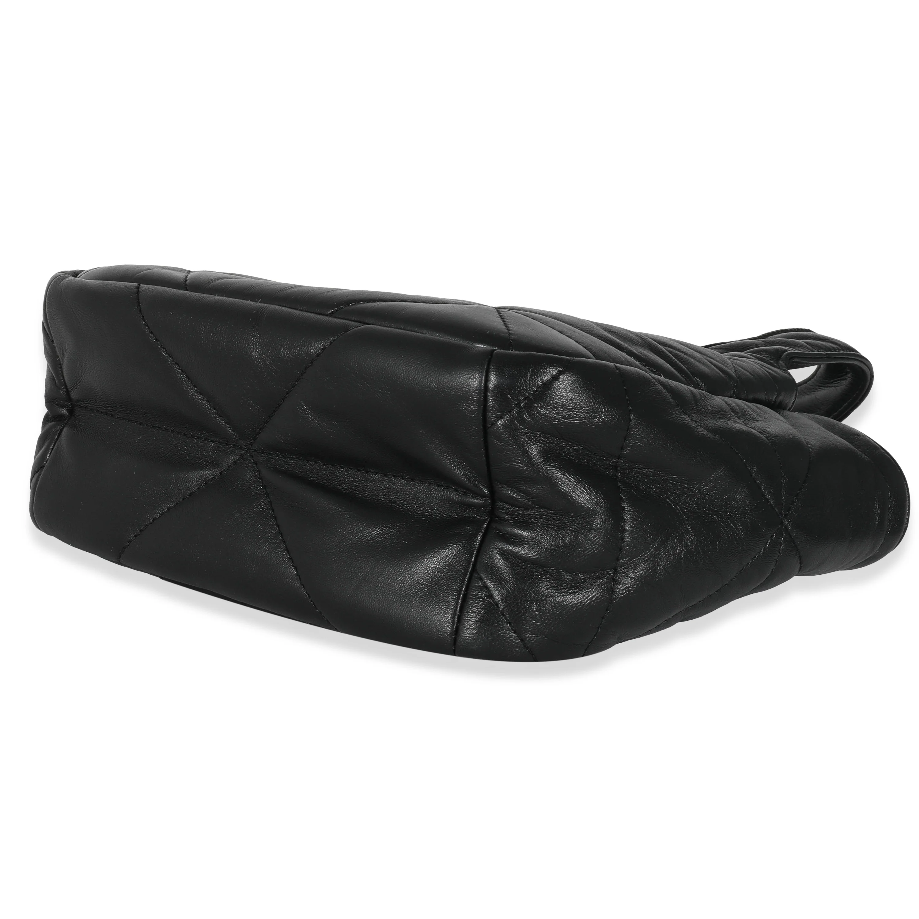 Prada Black Nappa Leather Small Topstitch Tote - Image 6