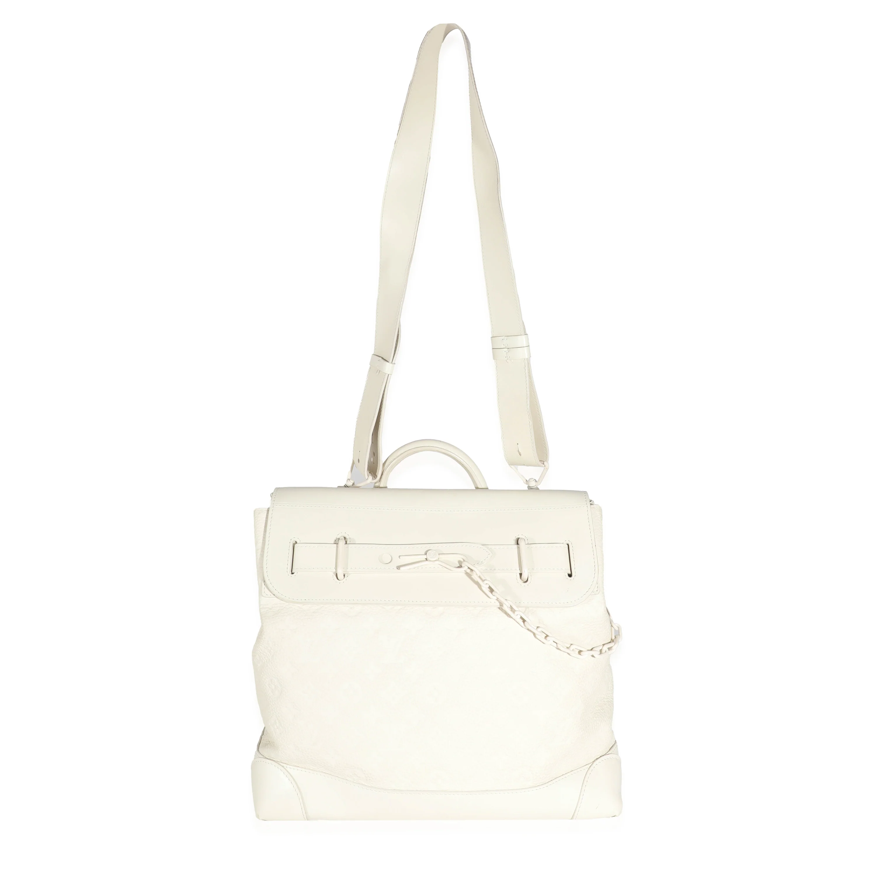 Louis Vuitton White Monogram Taurillon Leather Steamer PM - Image 7