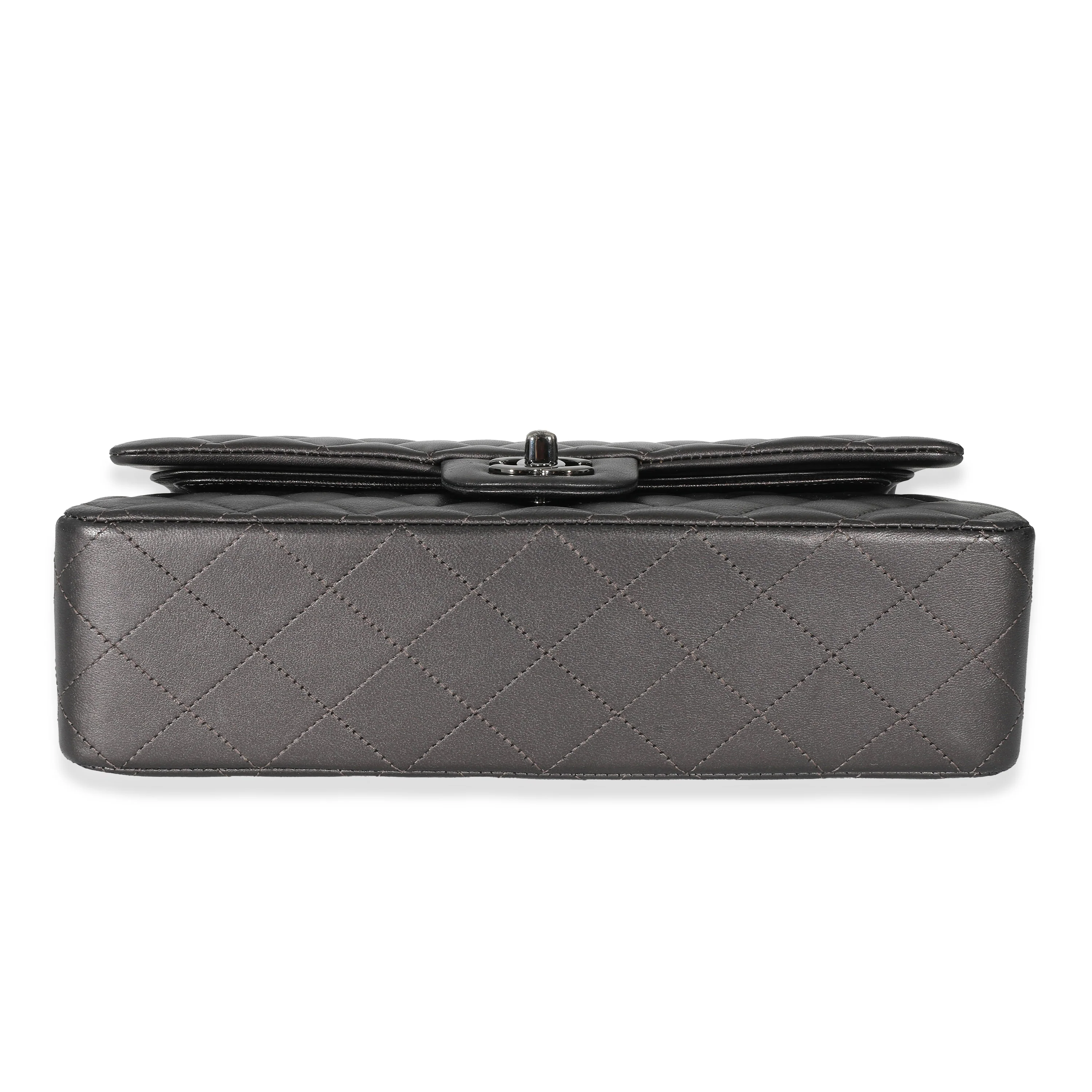 Chanel 09A Grey Metallic Lambskin Medium Classic Double Flap Bag - Image 5