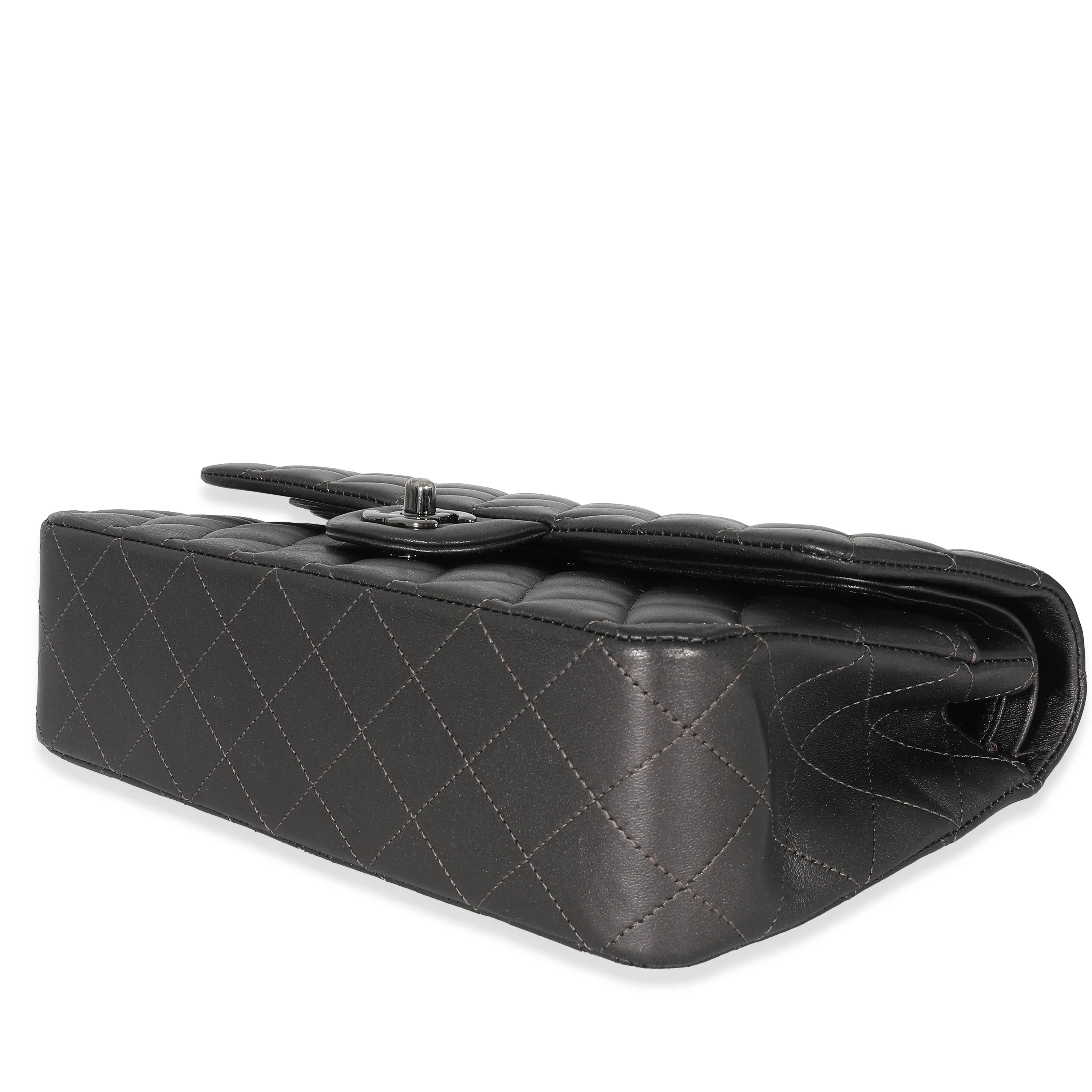 Chanel 09A Grey Metallic Lambskin Medium Classic Double Flap Bag - Image 7