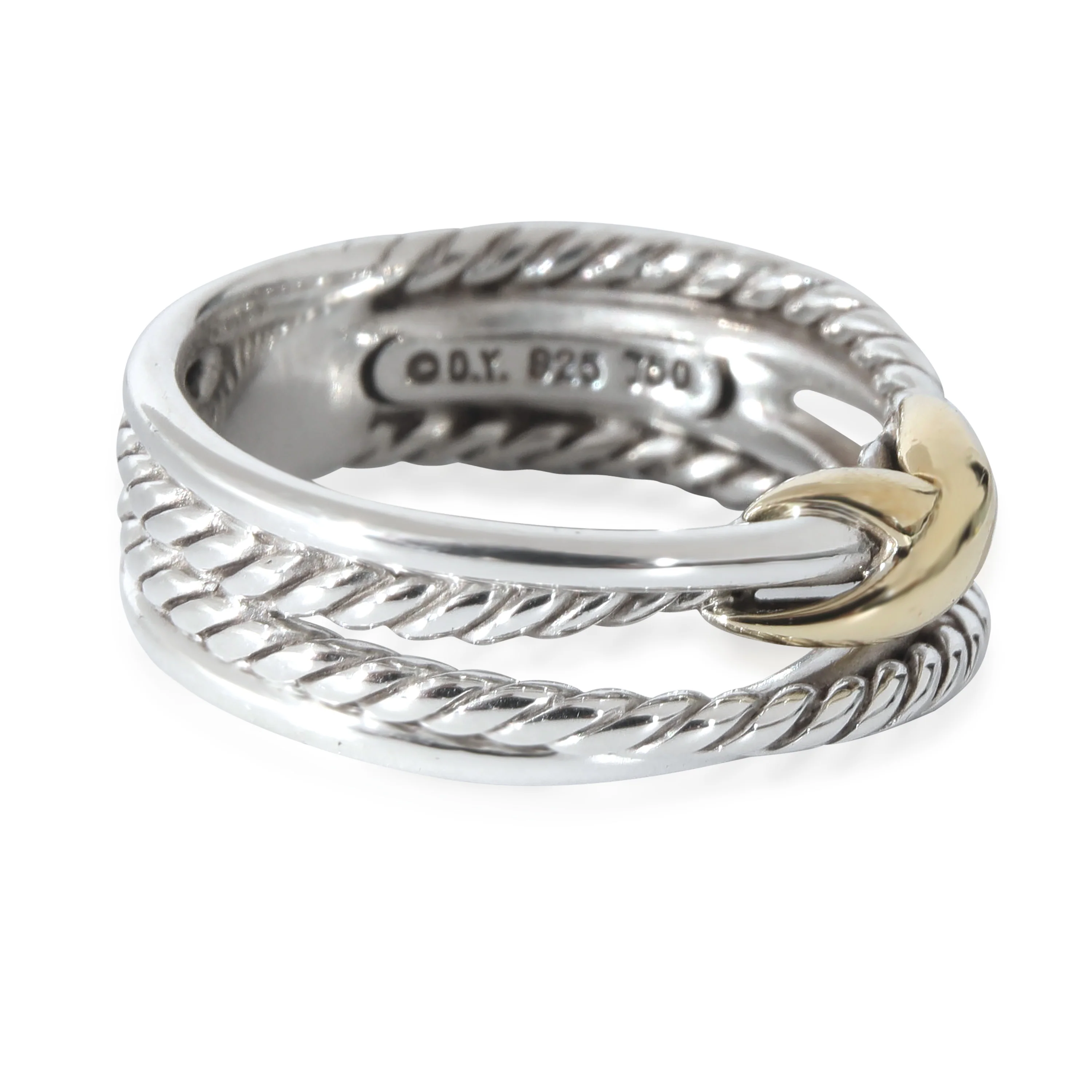 David Yurman Crossover Ring in 18k Yellow Gold/Sterling Silver - Image 2