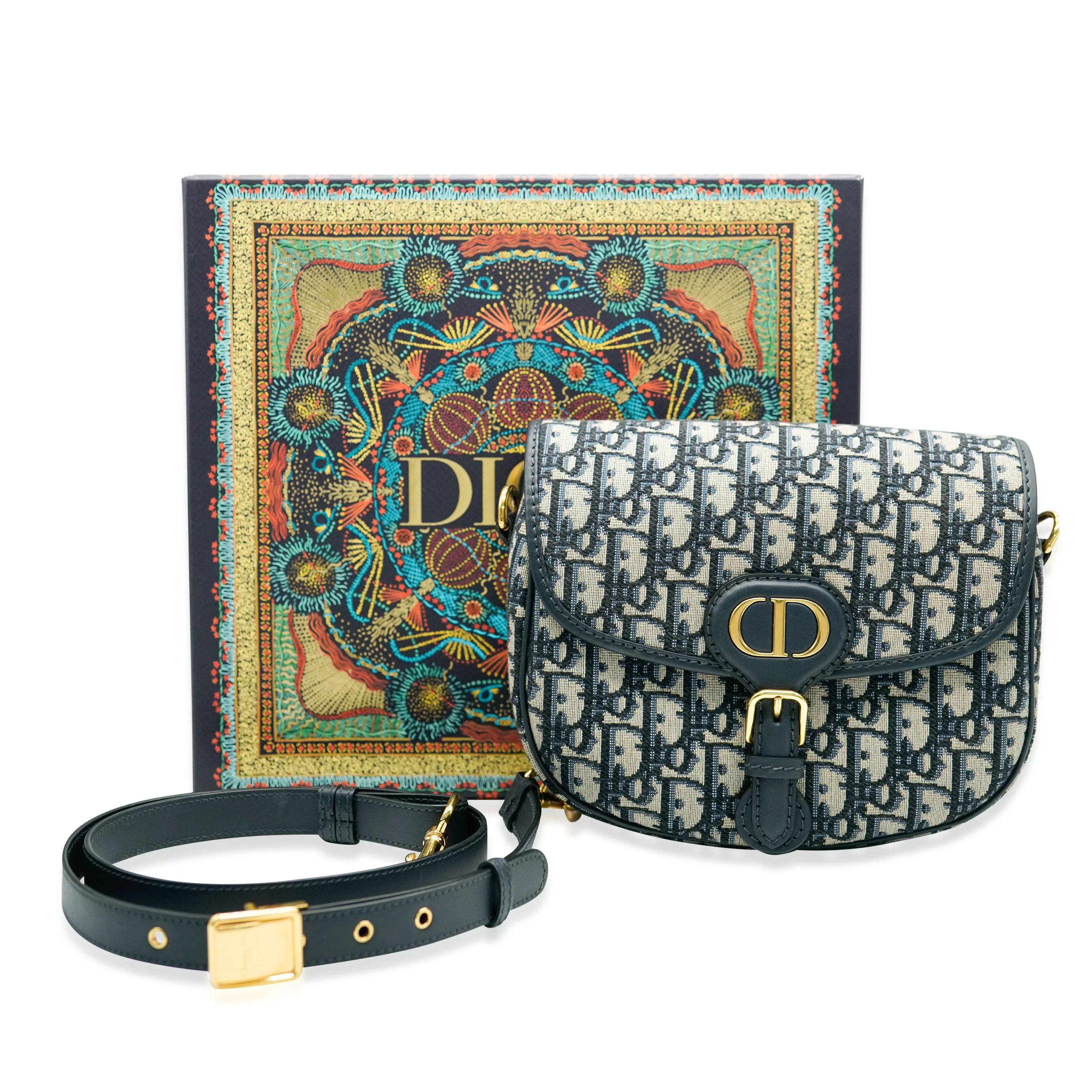 Christian Dior Blue Oblique Jacquard Medium Bobby Bag - Image 9