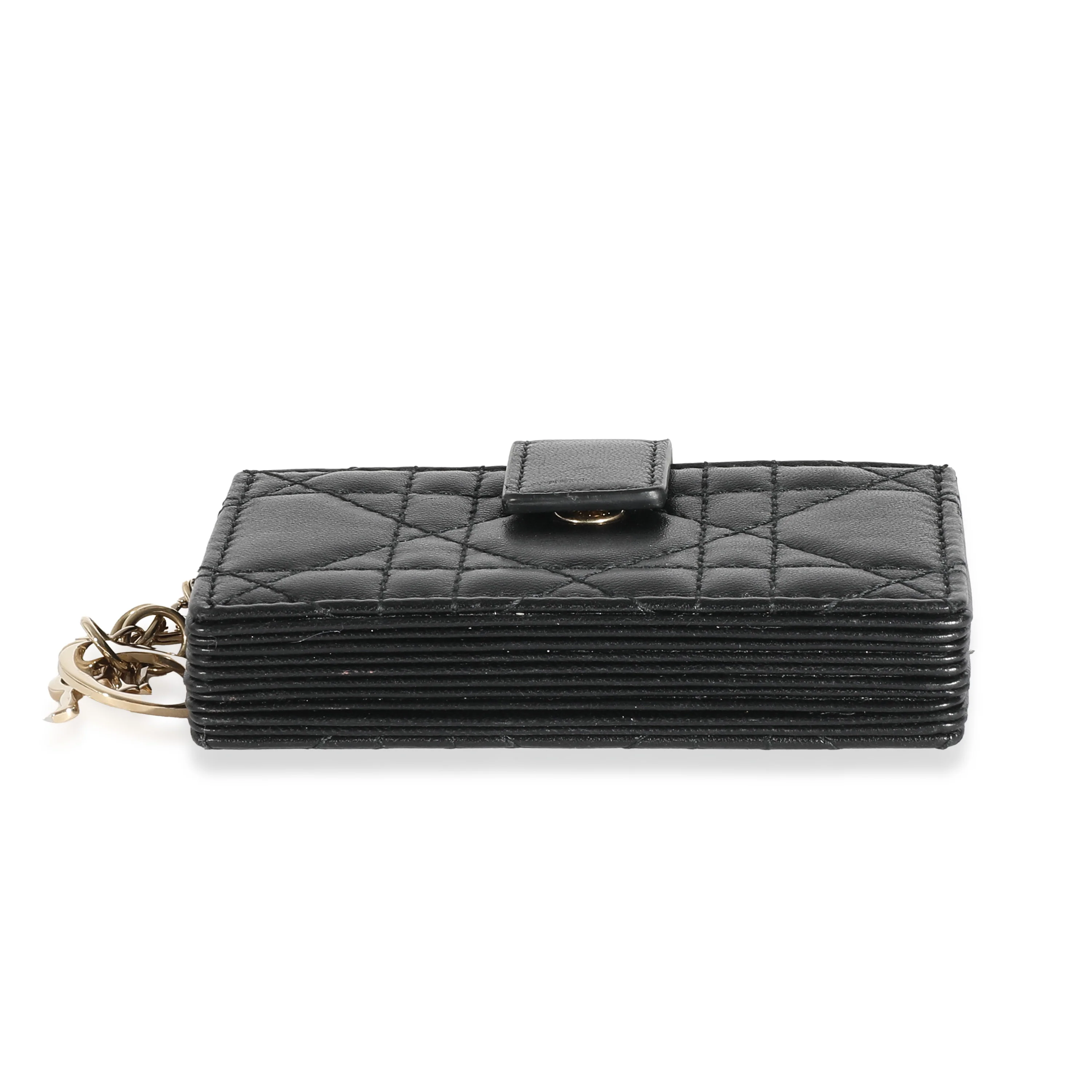 Christian Dior Black Cannage Lambskin Lady Dior 5-Gusset Card Holder - Image 8