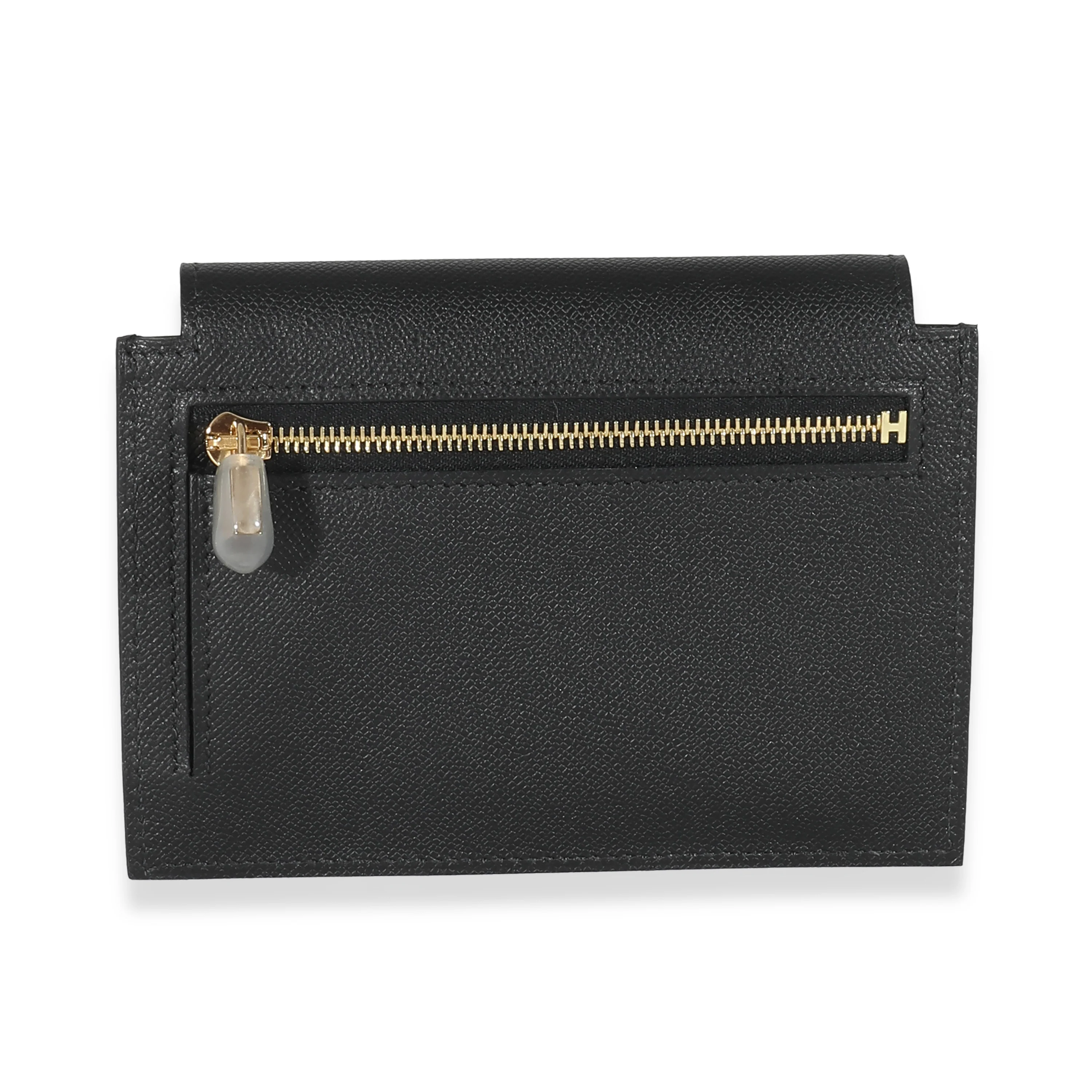 Hermès Black Epsom Kelly Pocket Compact Wallet - Image 3