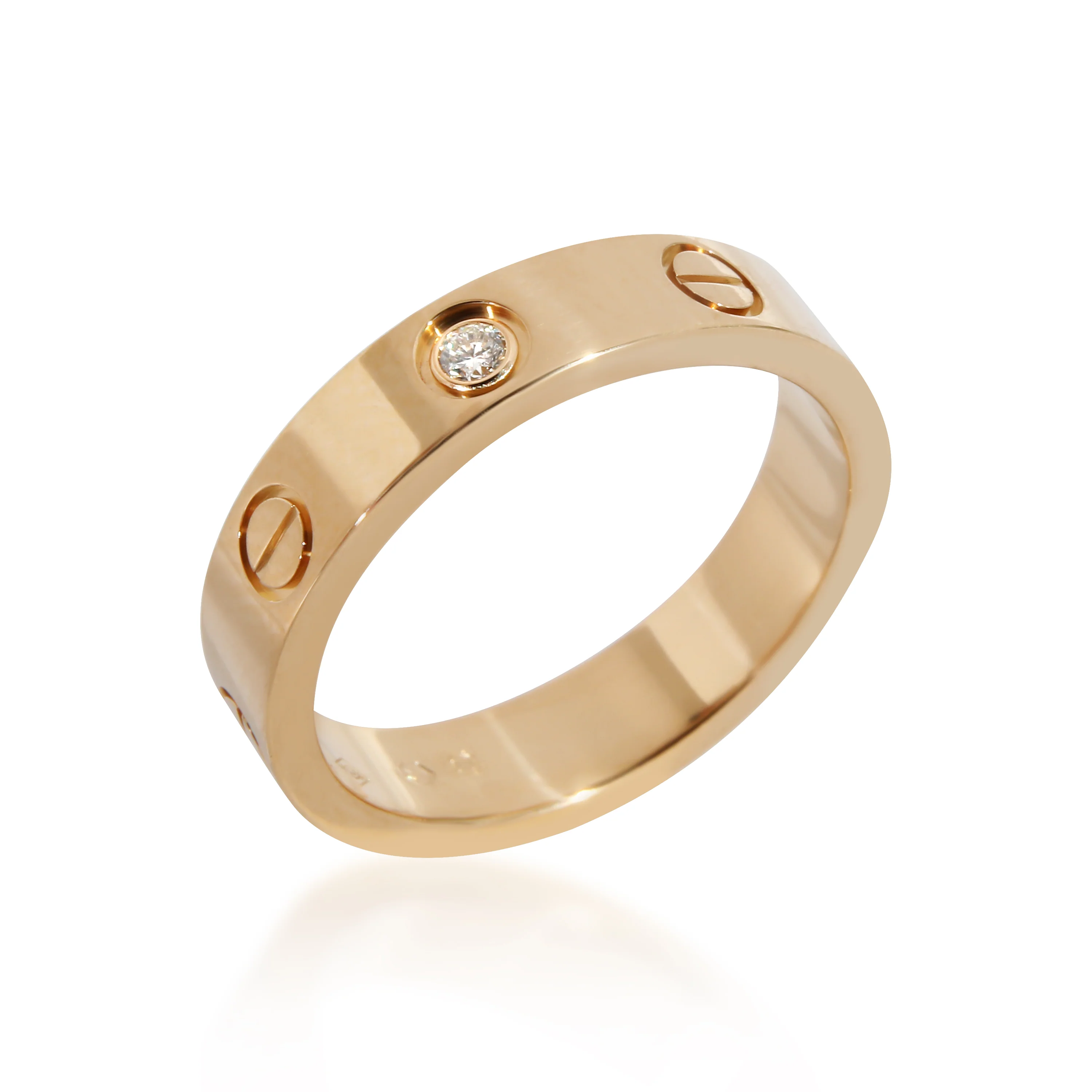 Cartier Love Diamond Wedding Band With 1 Diamond in 18K Yellow Gold 0.02 CTW - Image 4