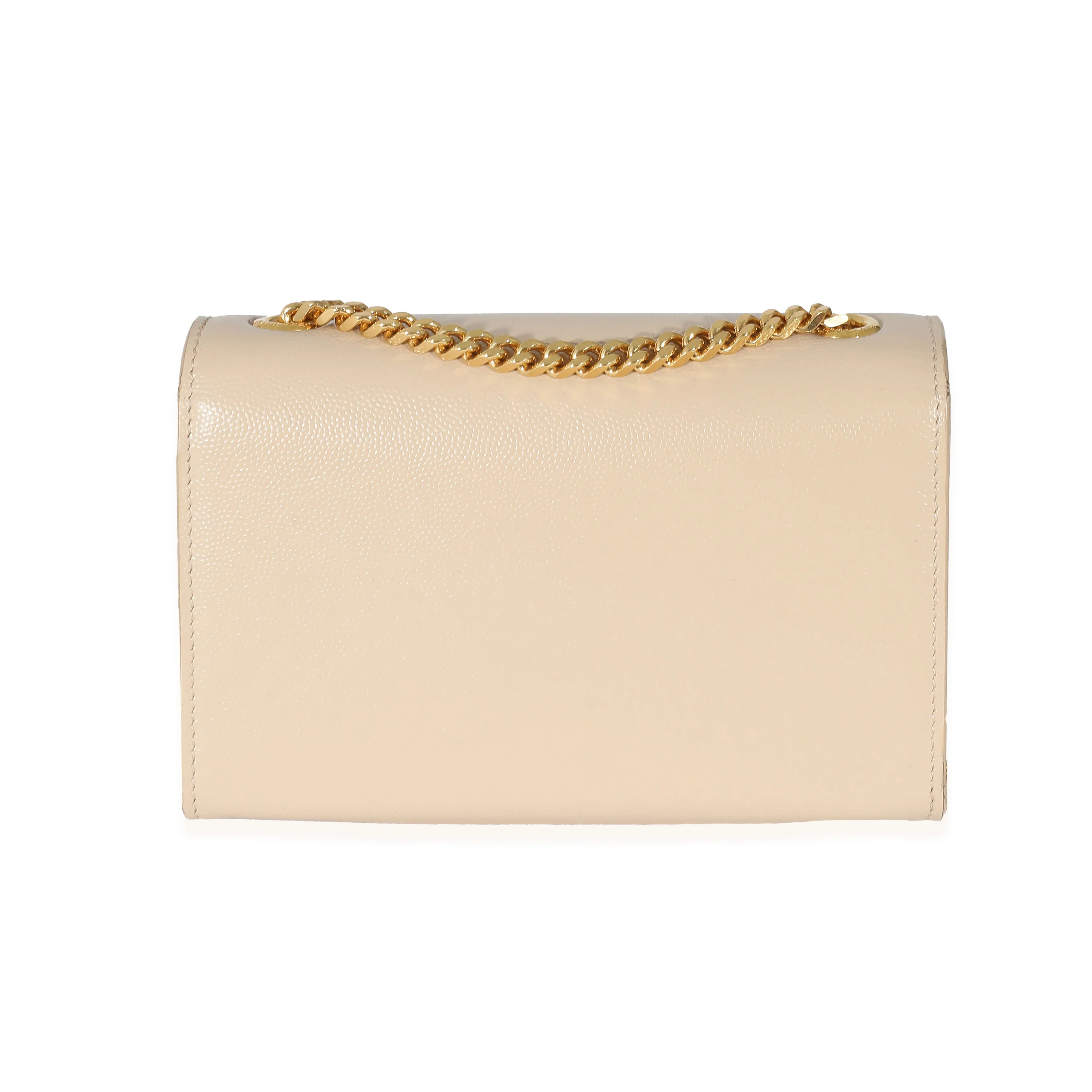 Saint Laurent Beige Grain De Poudre Small Kate Chain Bag - Image 2