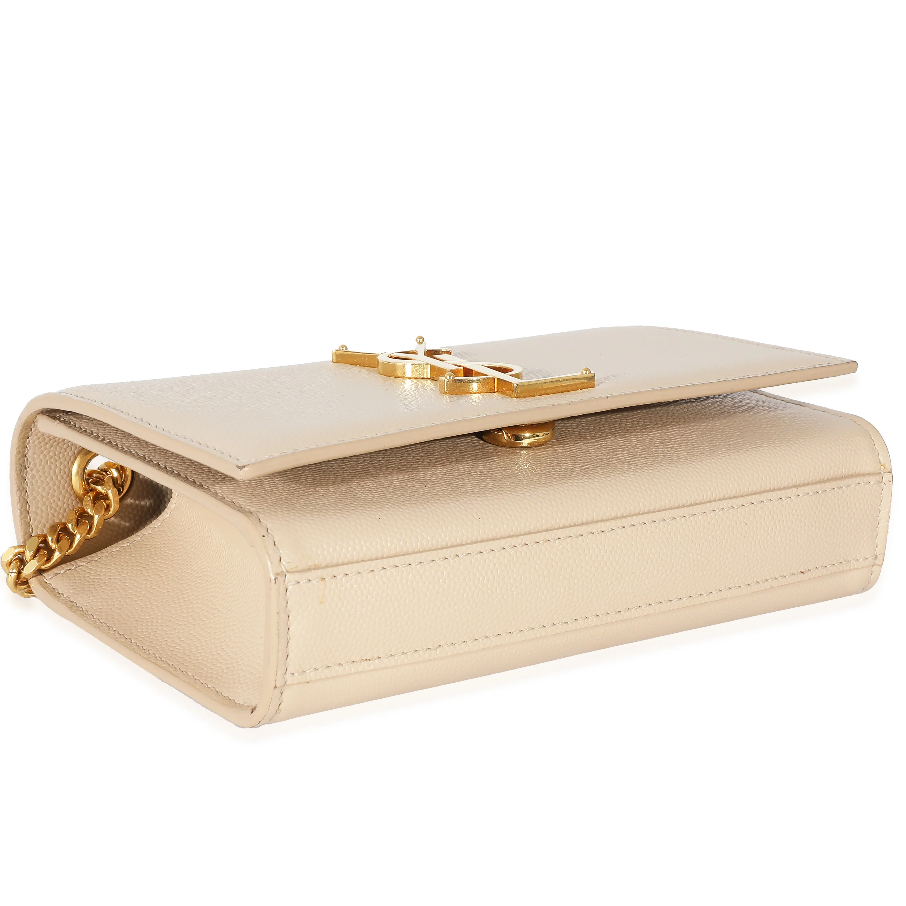 Saint Laurent Beige Grain De Poudre Small Kate Chain Bag - Image 5