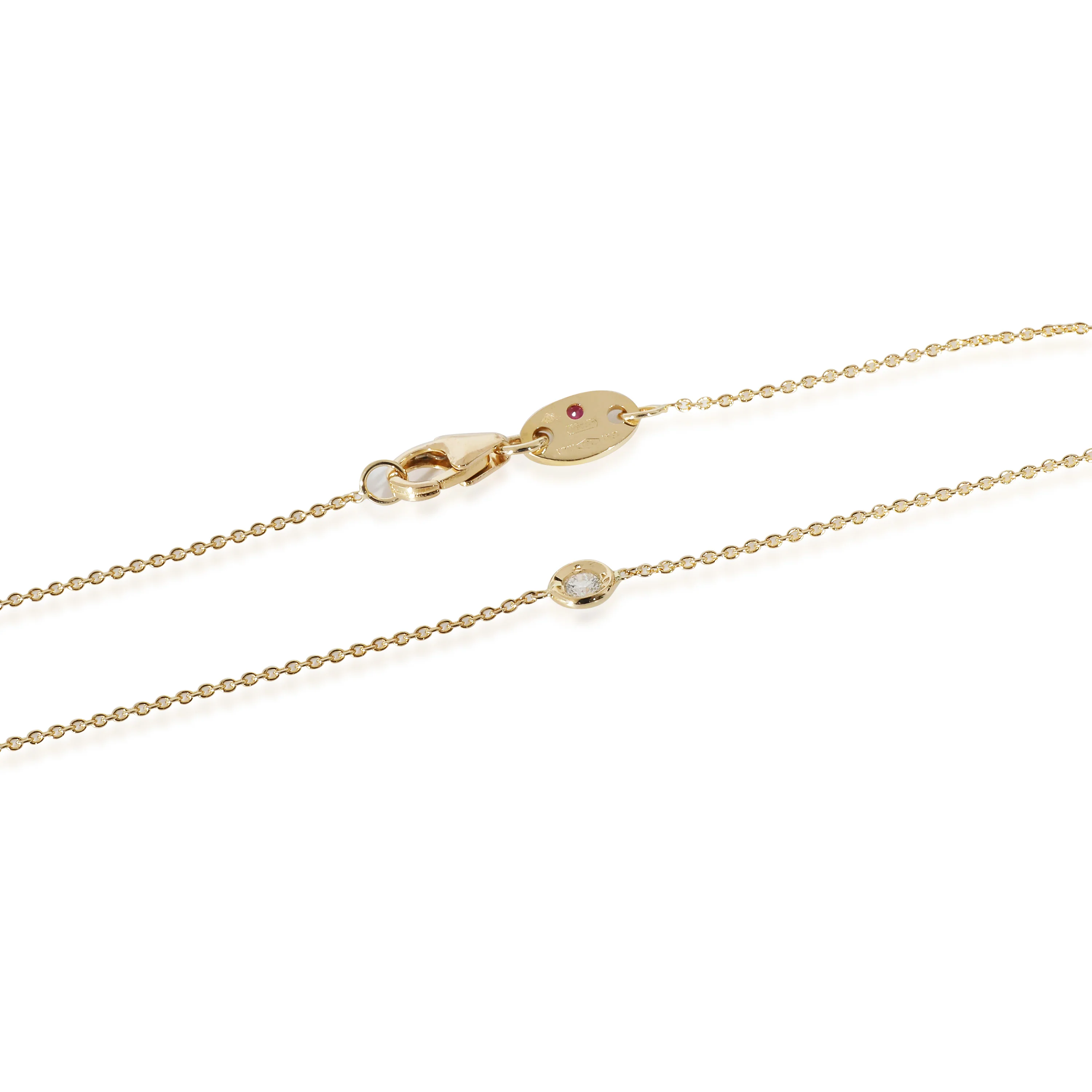 Roberto Coin Diamond By The Inch Necklace in 18k Yellow Gold 0.15 CTW - Image 3