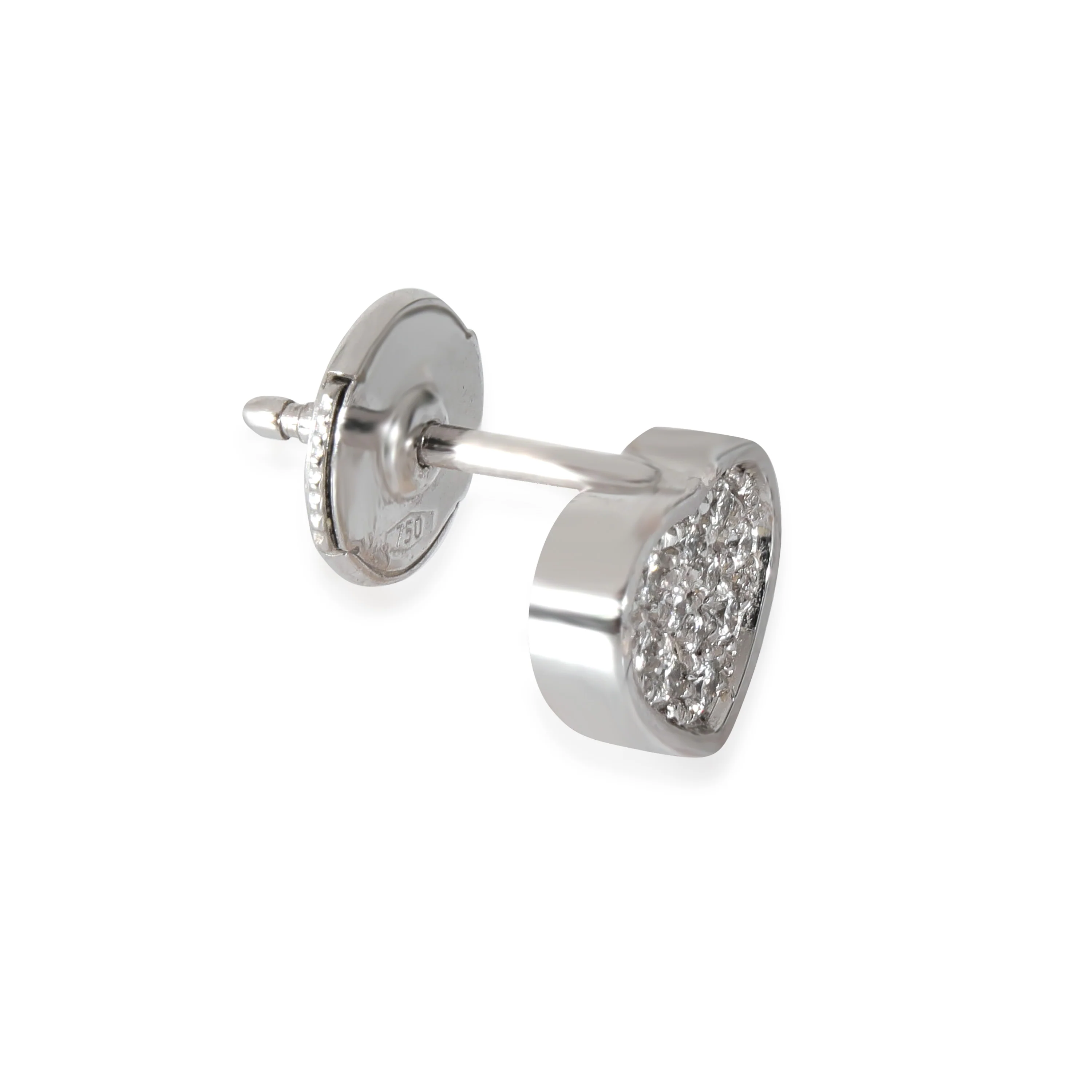 18k White Gold Chopard My Happy Hearts Diamond Single Stud Earring, 0.12ctw - Image 2