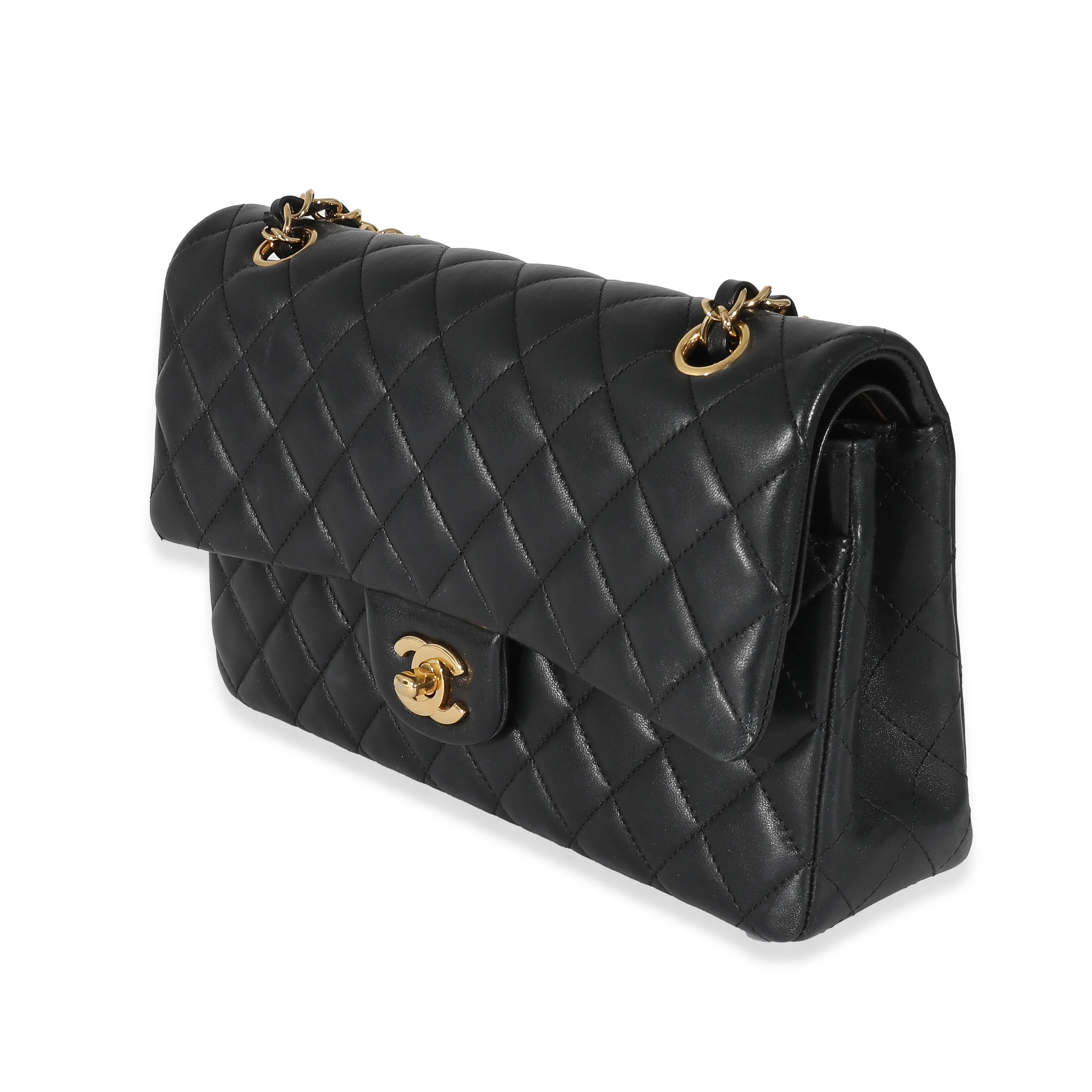 Black Lambskin Medium Classic Double Flap Bag - Image 2