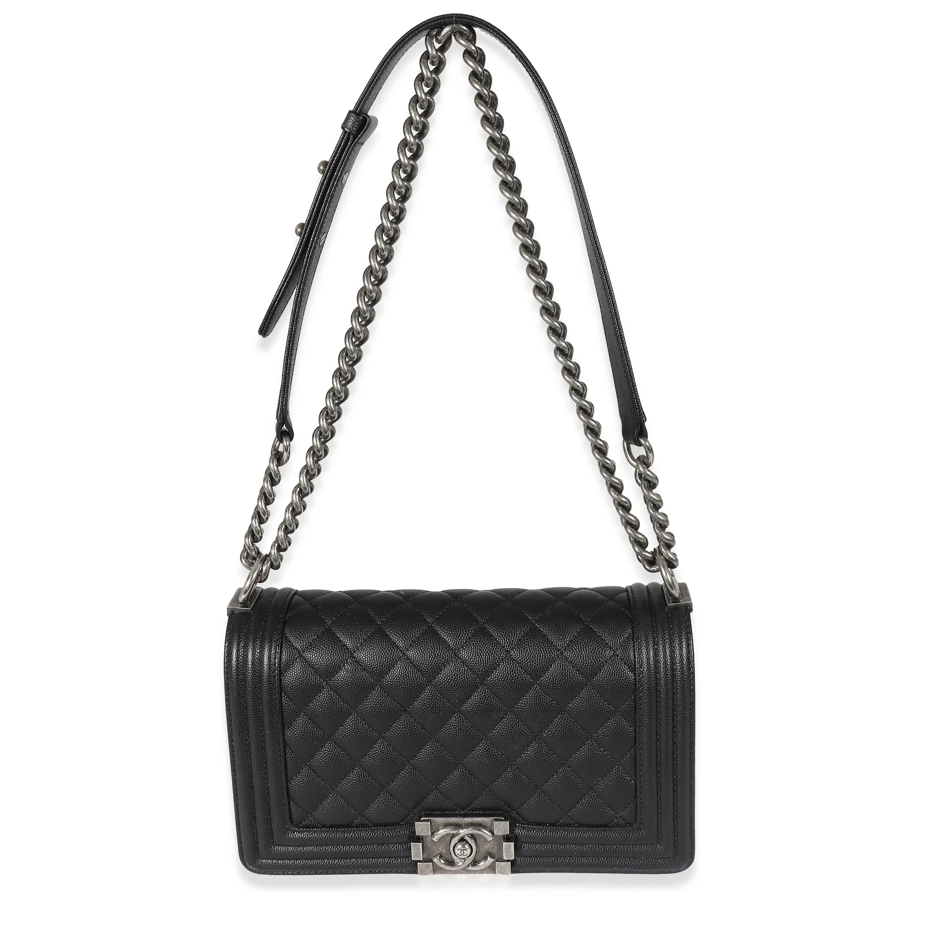 Chanel Black Caviar Medium Boy Bag - Image 2