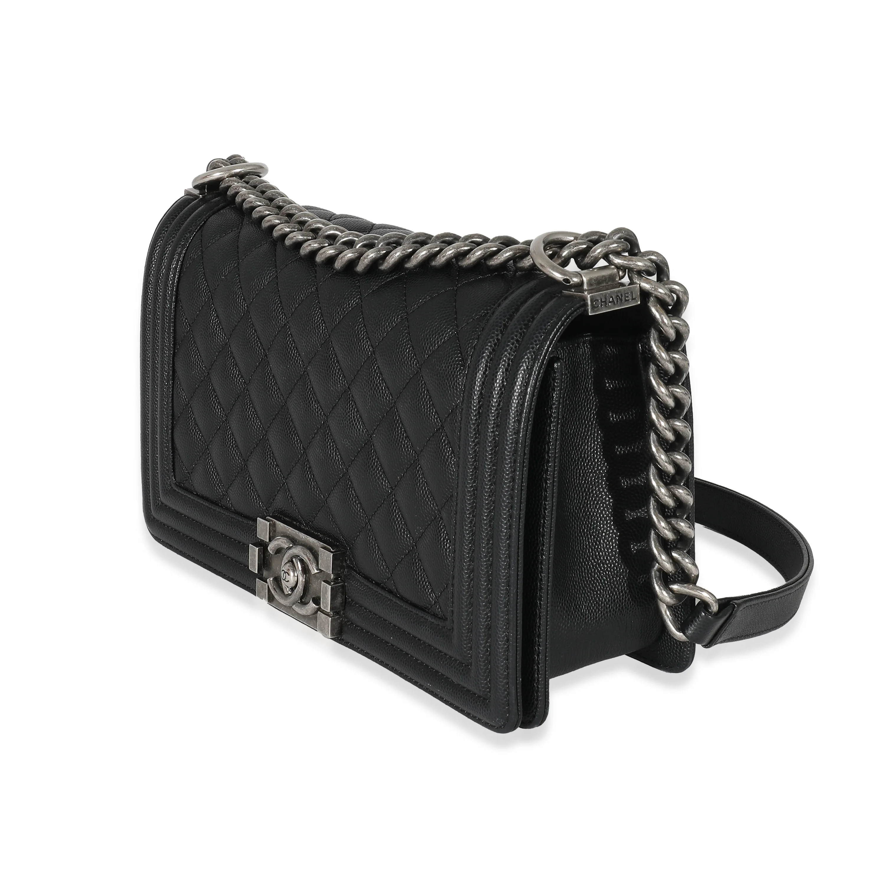 Chanel Black Caviar Medium Boy Bag - Image 3