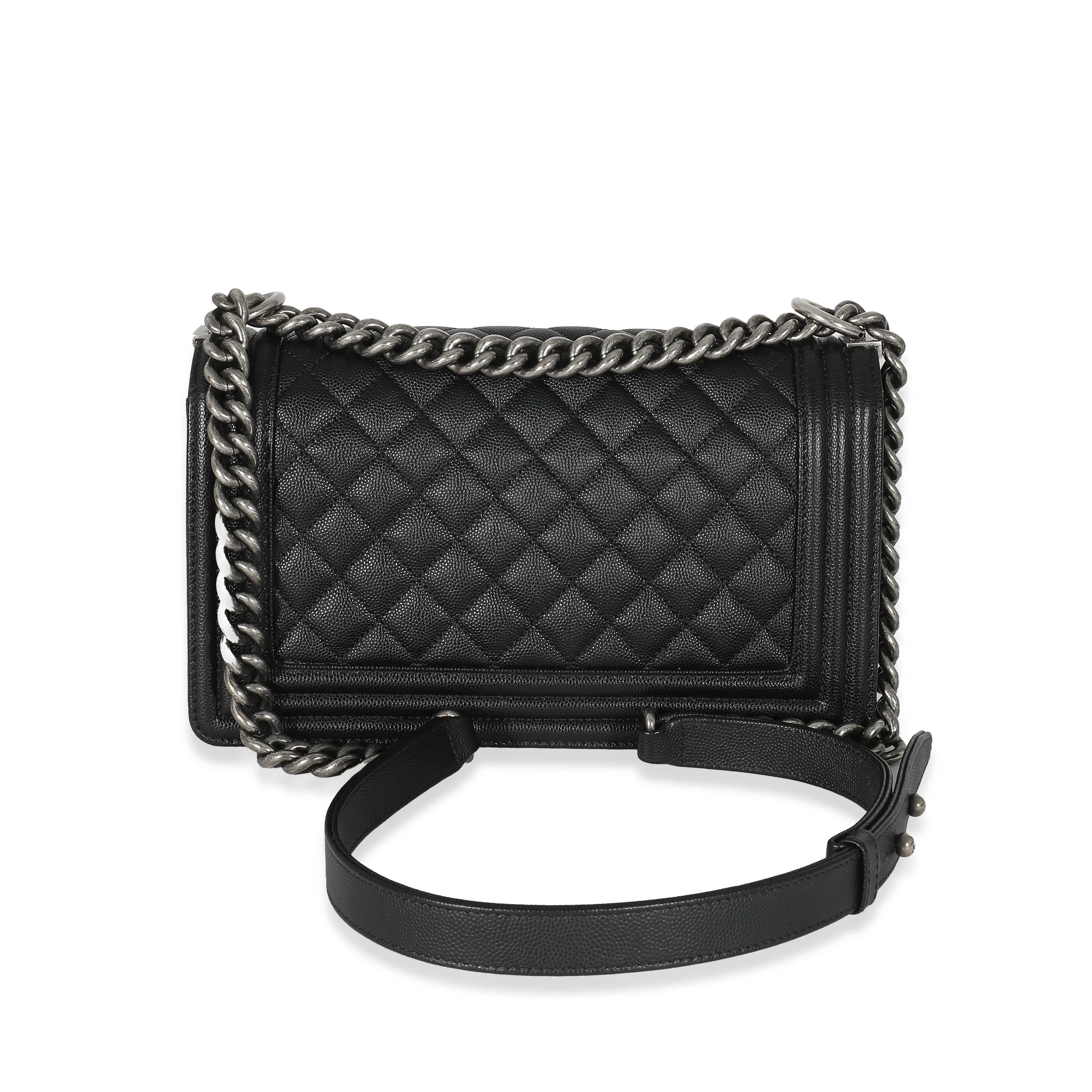 Chanel Black Caviar Medium Boy Bag - Image 4