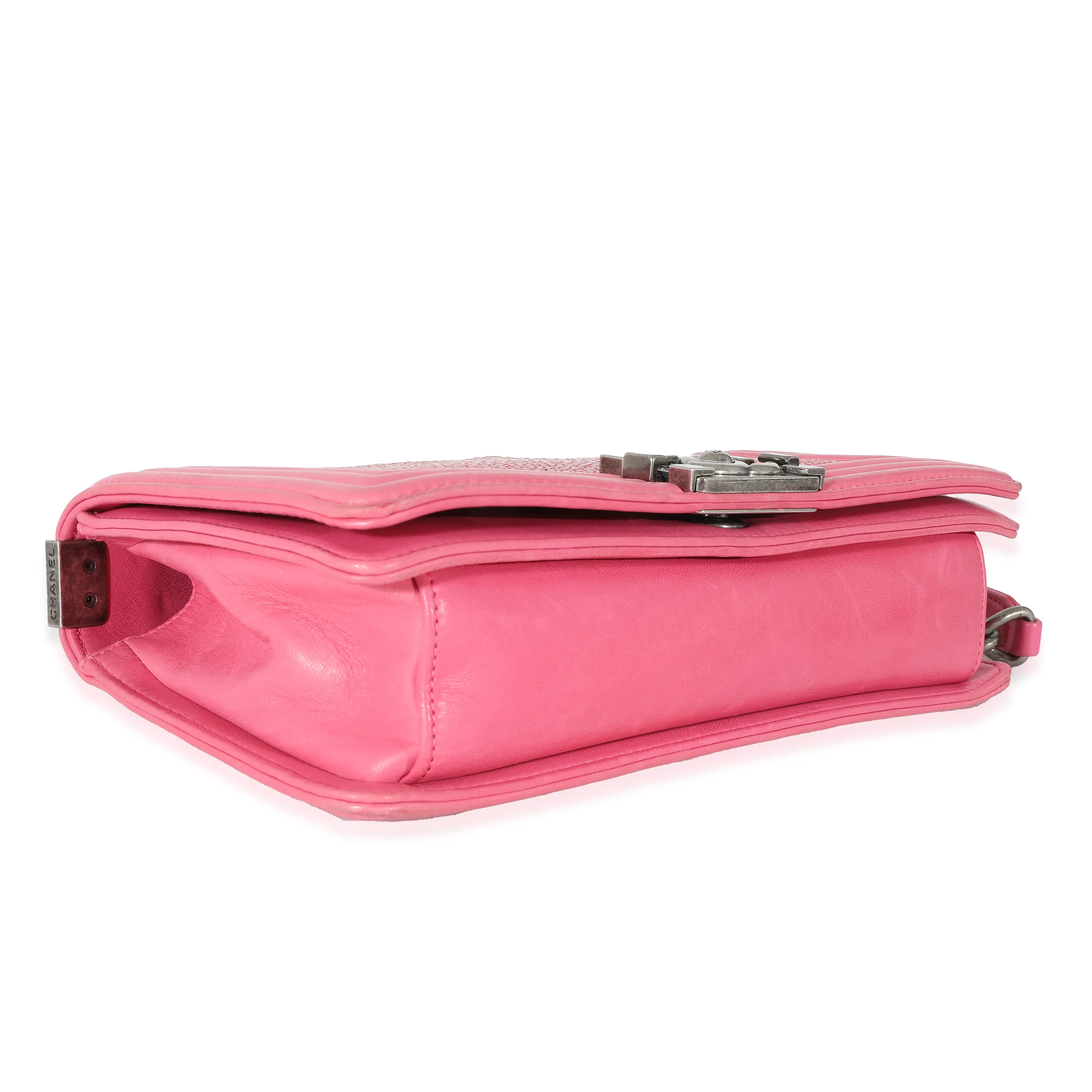 Chanel Pink Lambskin Galuchat Stingray Medium Boy Bag - Image 5