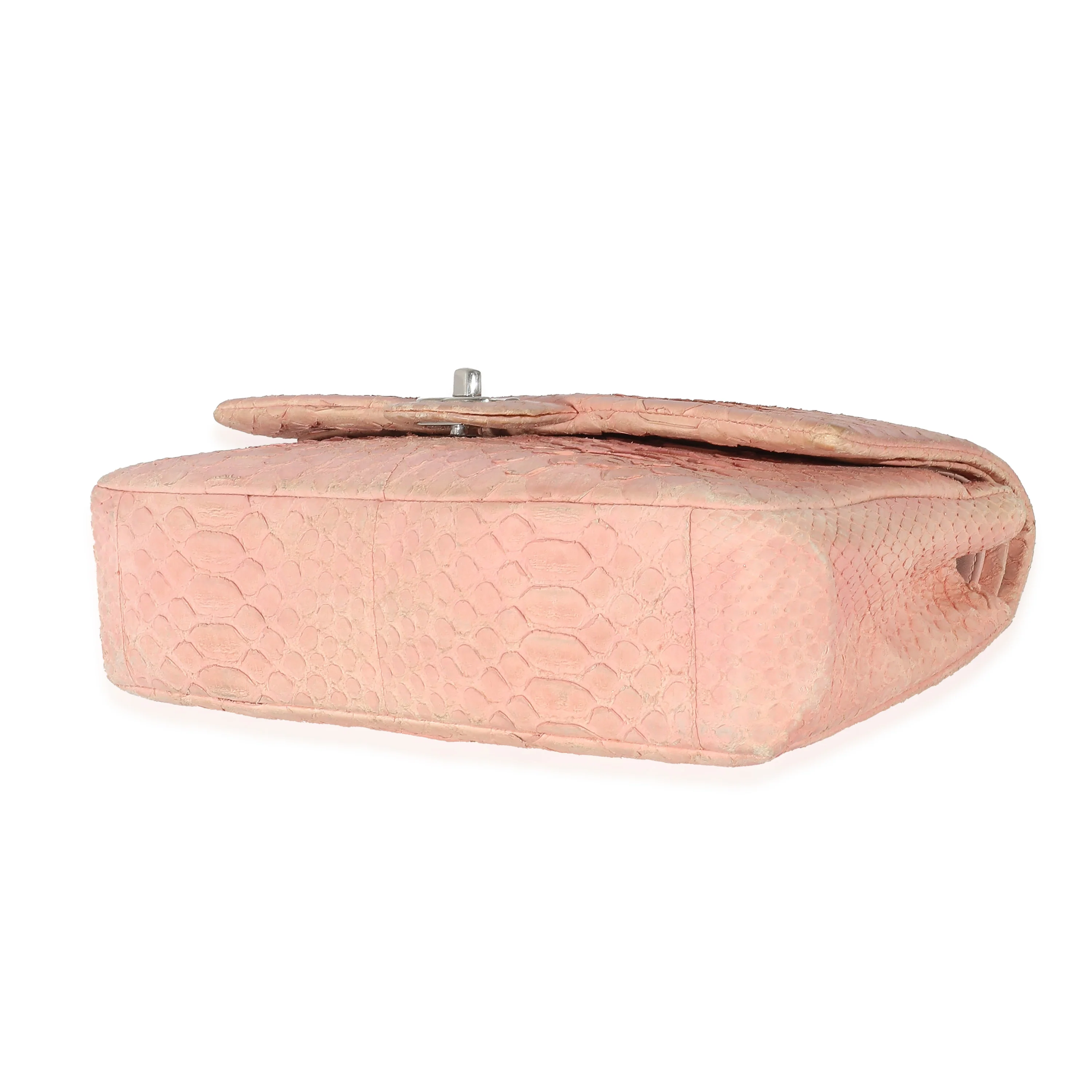 Chanel Pink Matte Python Medium Classic Double Flap Bag - Image 6