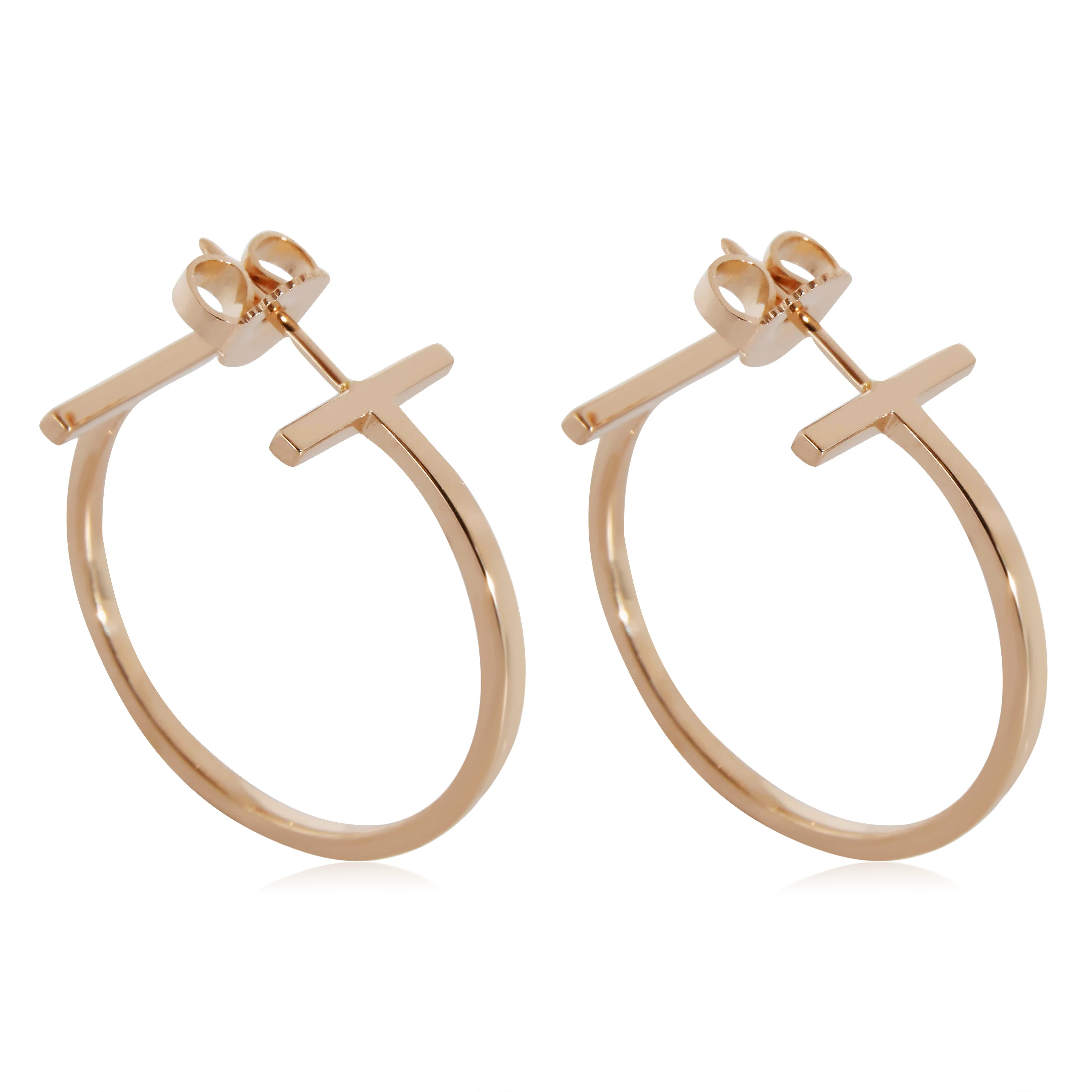 Tiffany & Co. T Hoop Earrings in 18k Rose Gold - Image 2