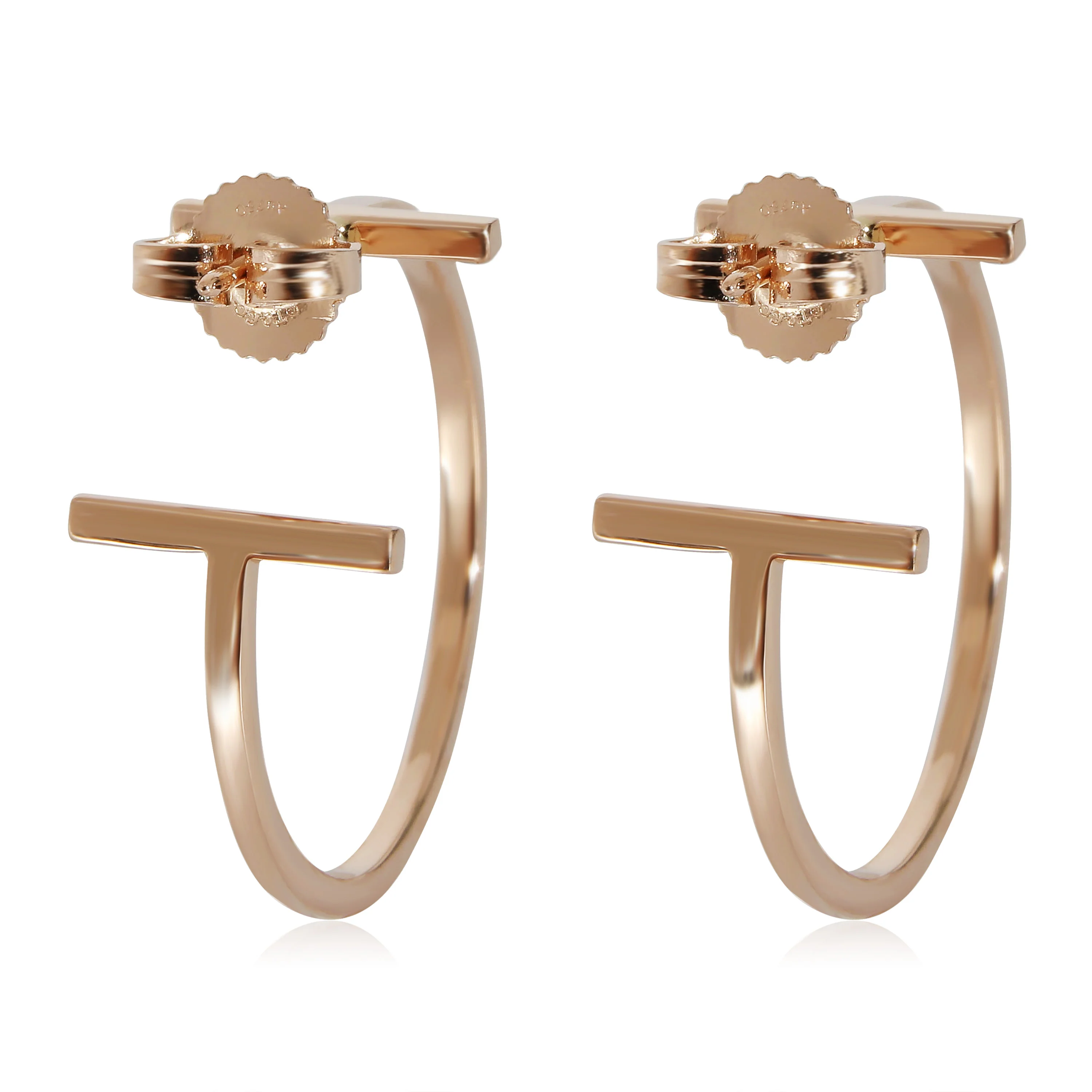 Tiffany & Co. T Hoop Earrings in 18k Rose Gold - Image 3