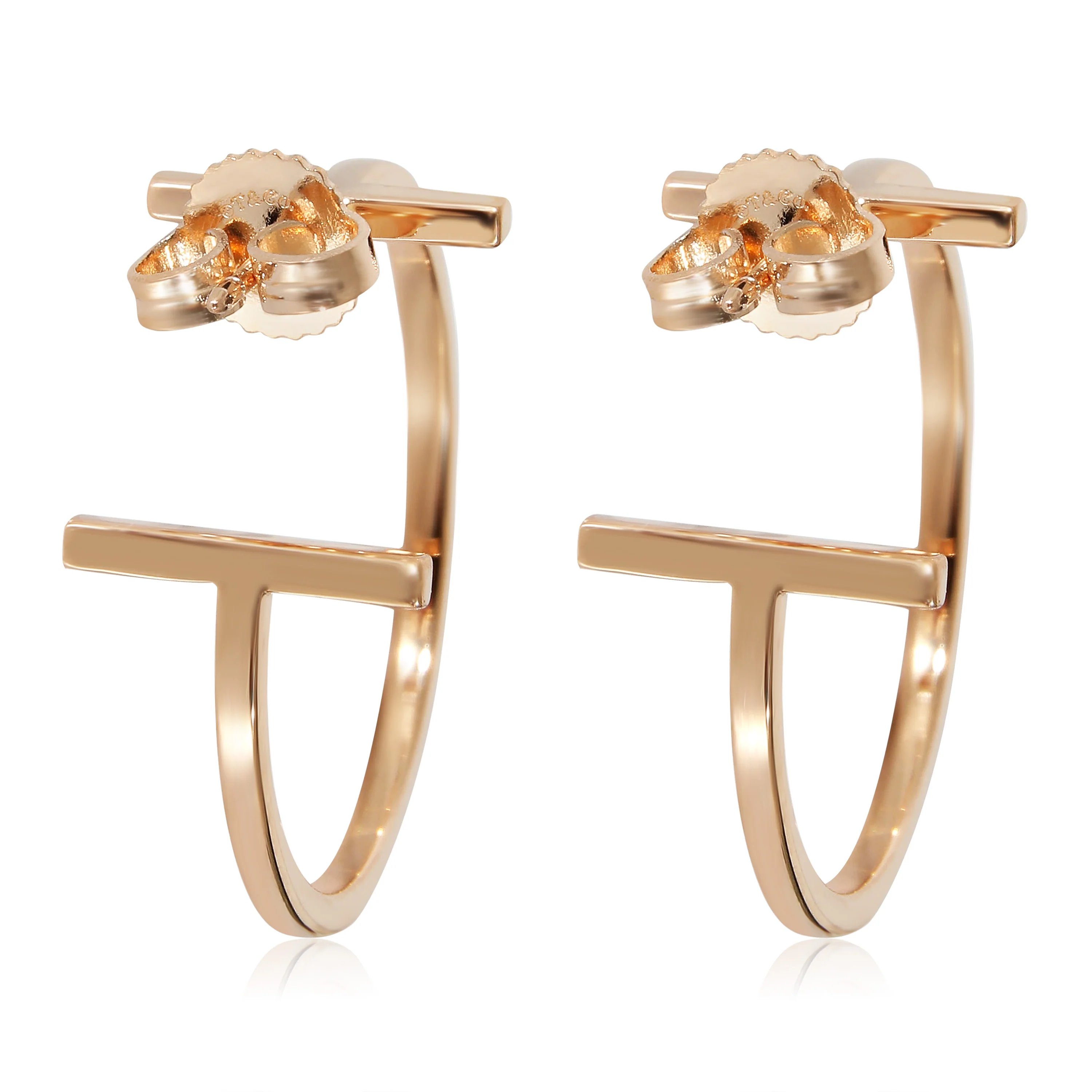 Tiffany & Co. T Hoop Earrings in 18k Rose Gold - Image 5