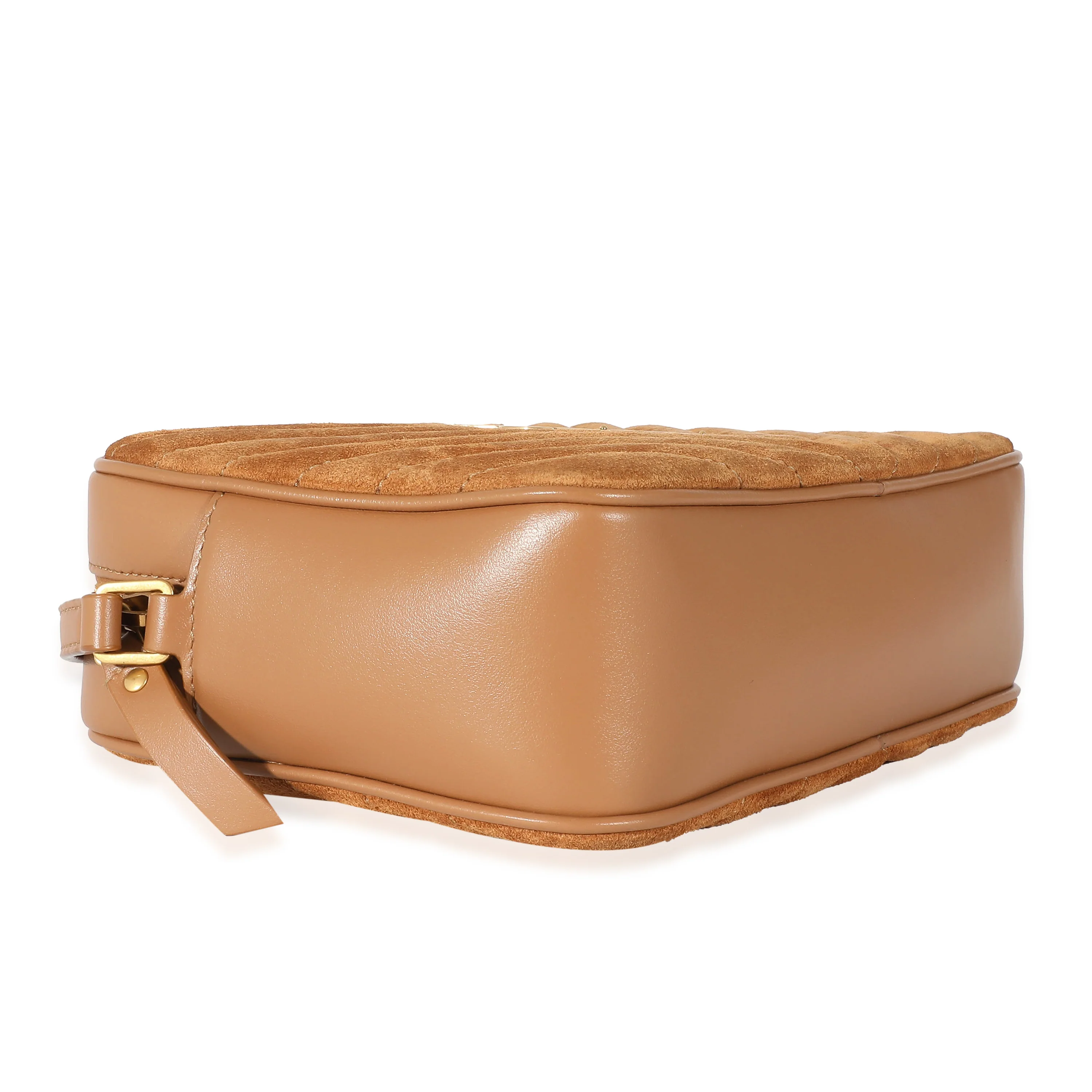 Saint Laurent Cinnamon Quilted Suede Smooth Leather Lou Camera Bag - Image 5