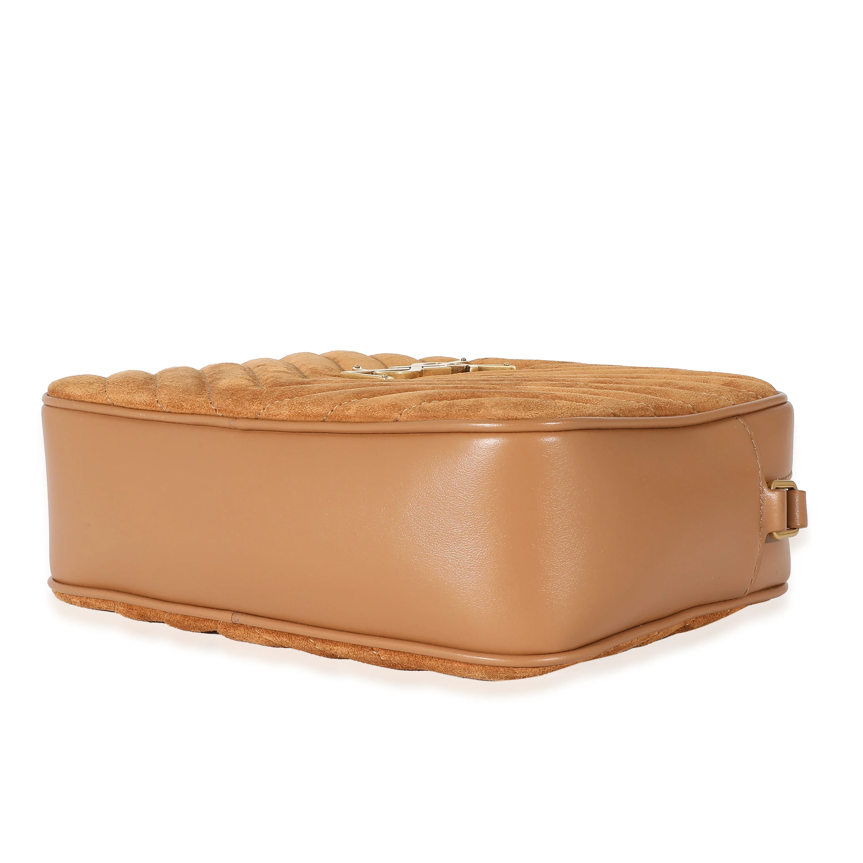 Saint Laurent Cinnamon Quilted Suede Smooth Leather Lou Camera Bag - Image 6