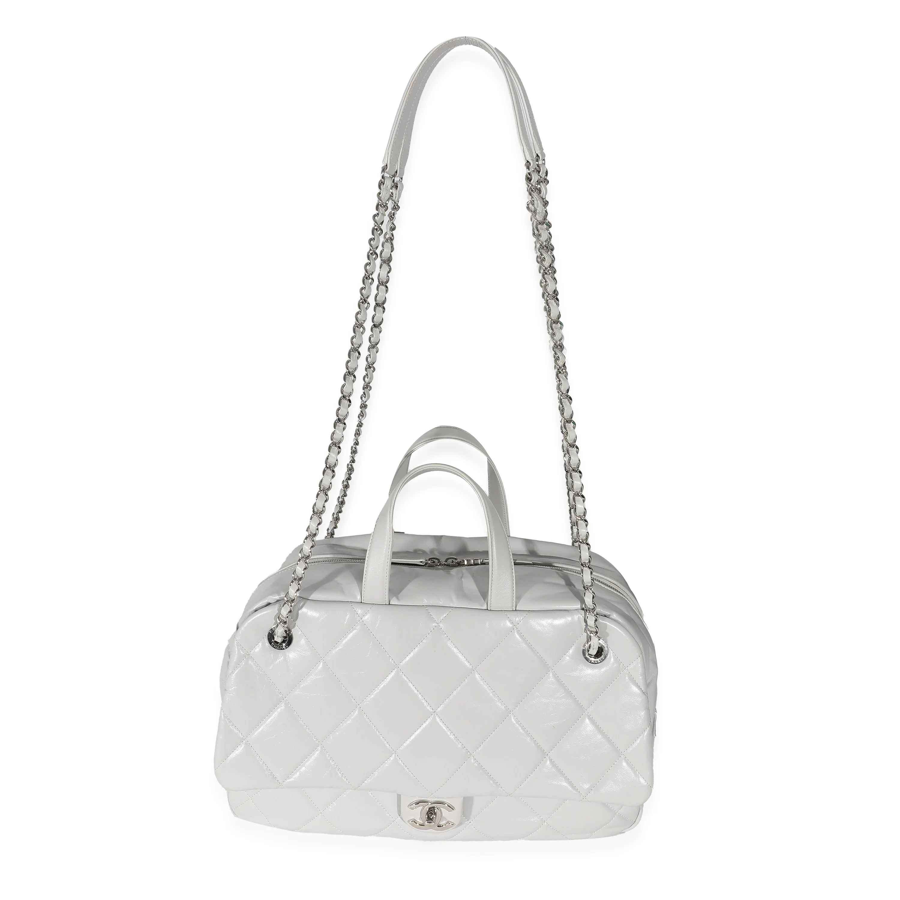 Grey Calfskin Express Bowling Bag - Image 4