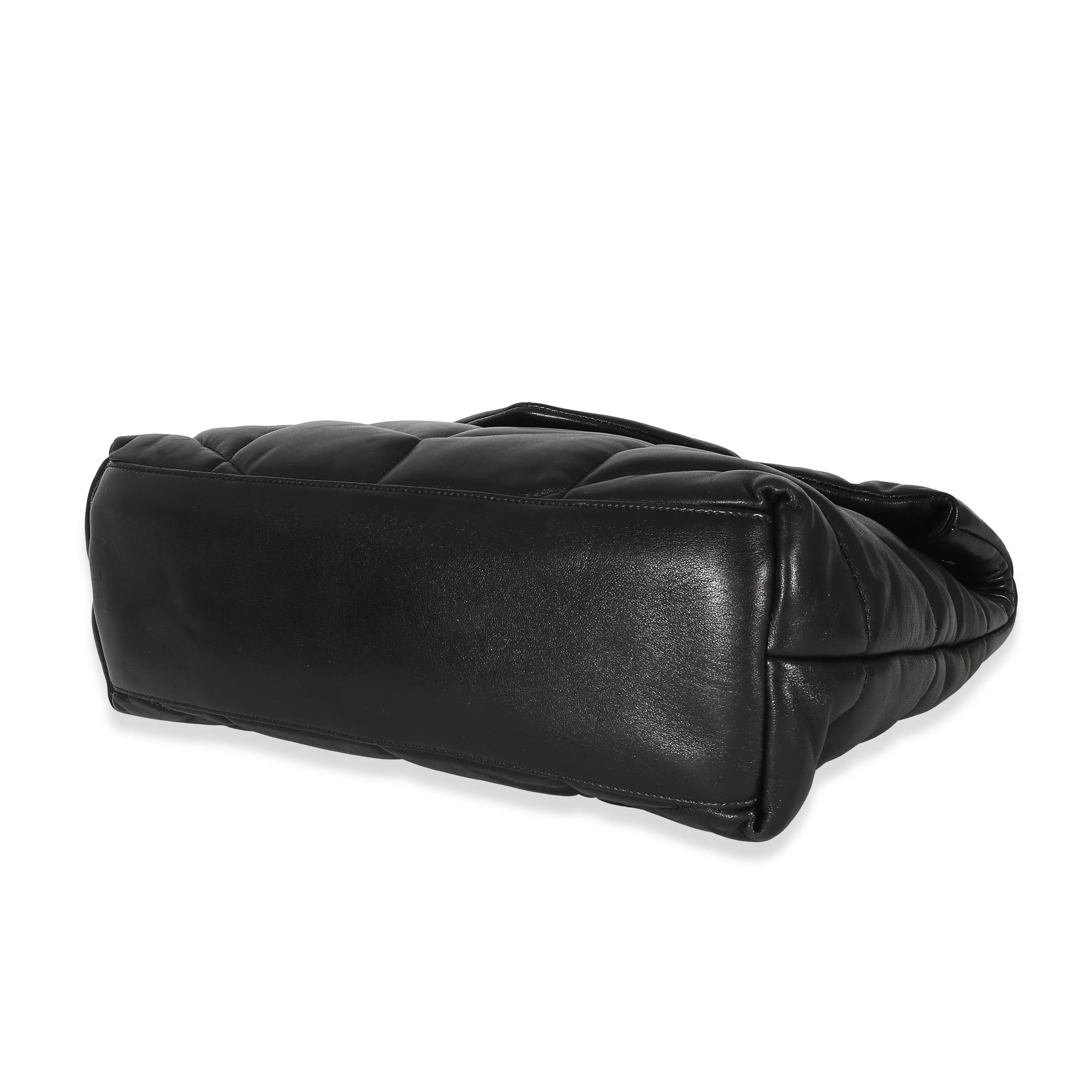 Saint Laurent Black Quilted Leather Medium Loulou Puffer Bag - Image 6