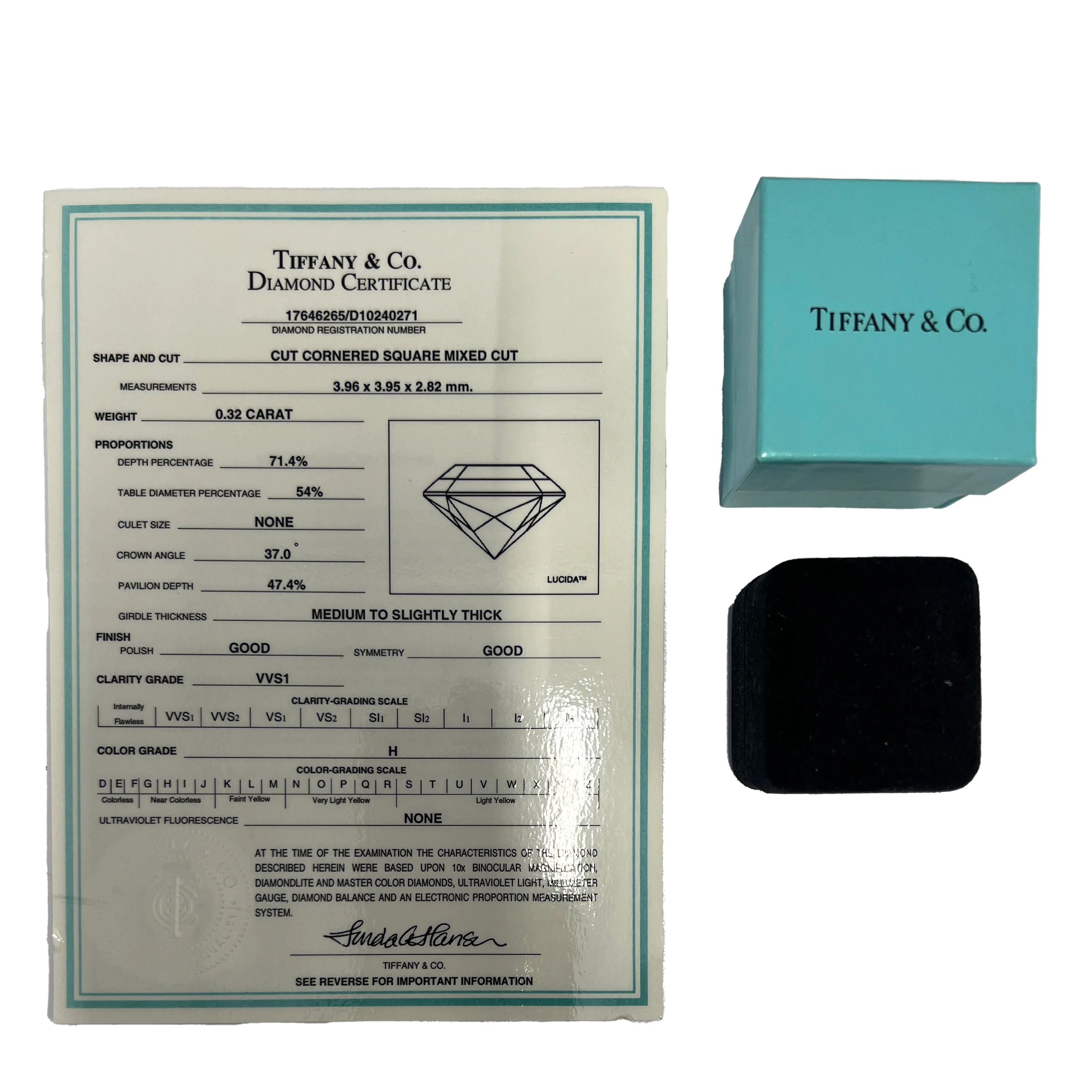 Tiffany & Co. Lucida Diamond Engagement Ring in  Platinum H VVS1 0.32 CTW - Image 6