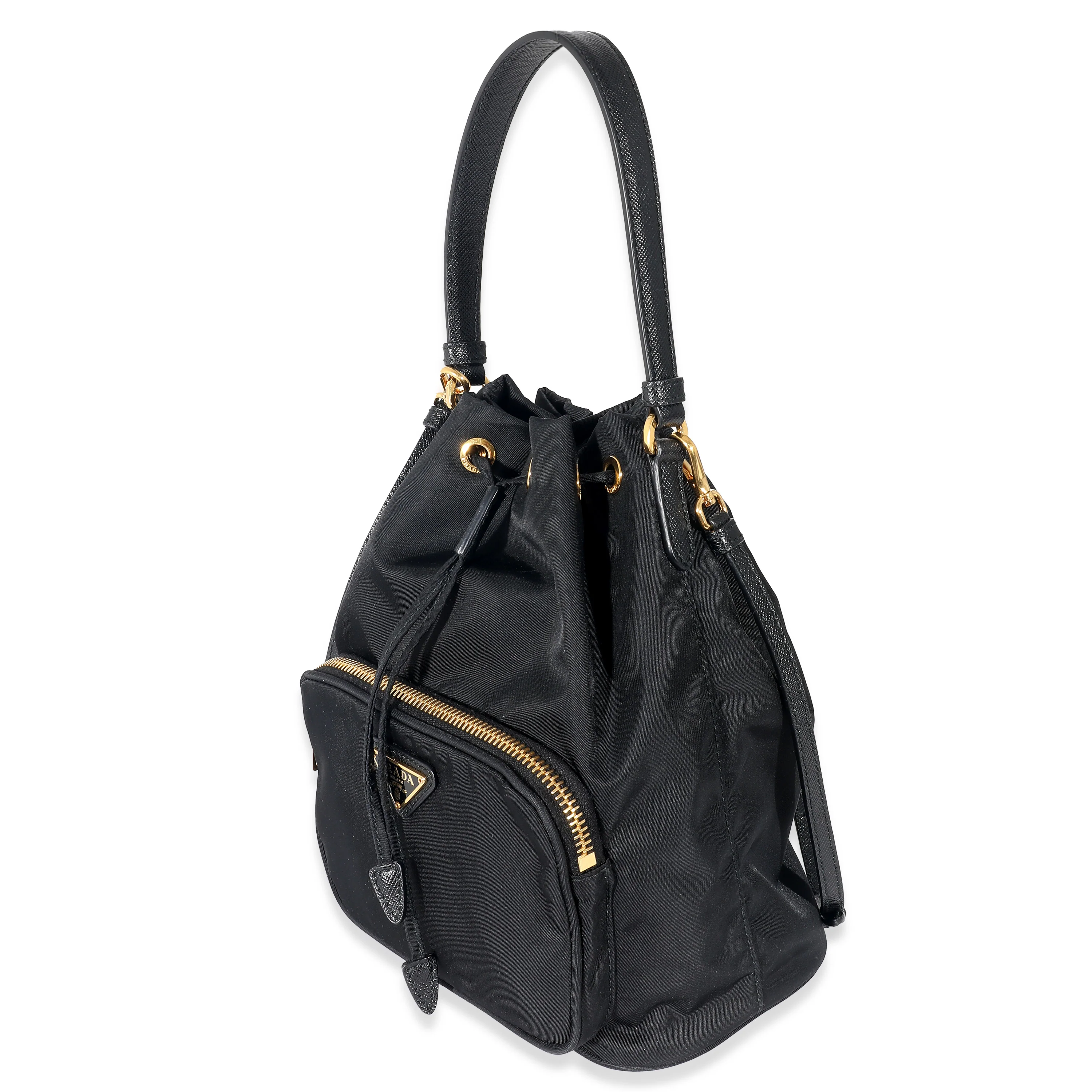 Prada Black Re-Nylon Duet Bucket Bag - Image 2