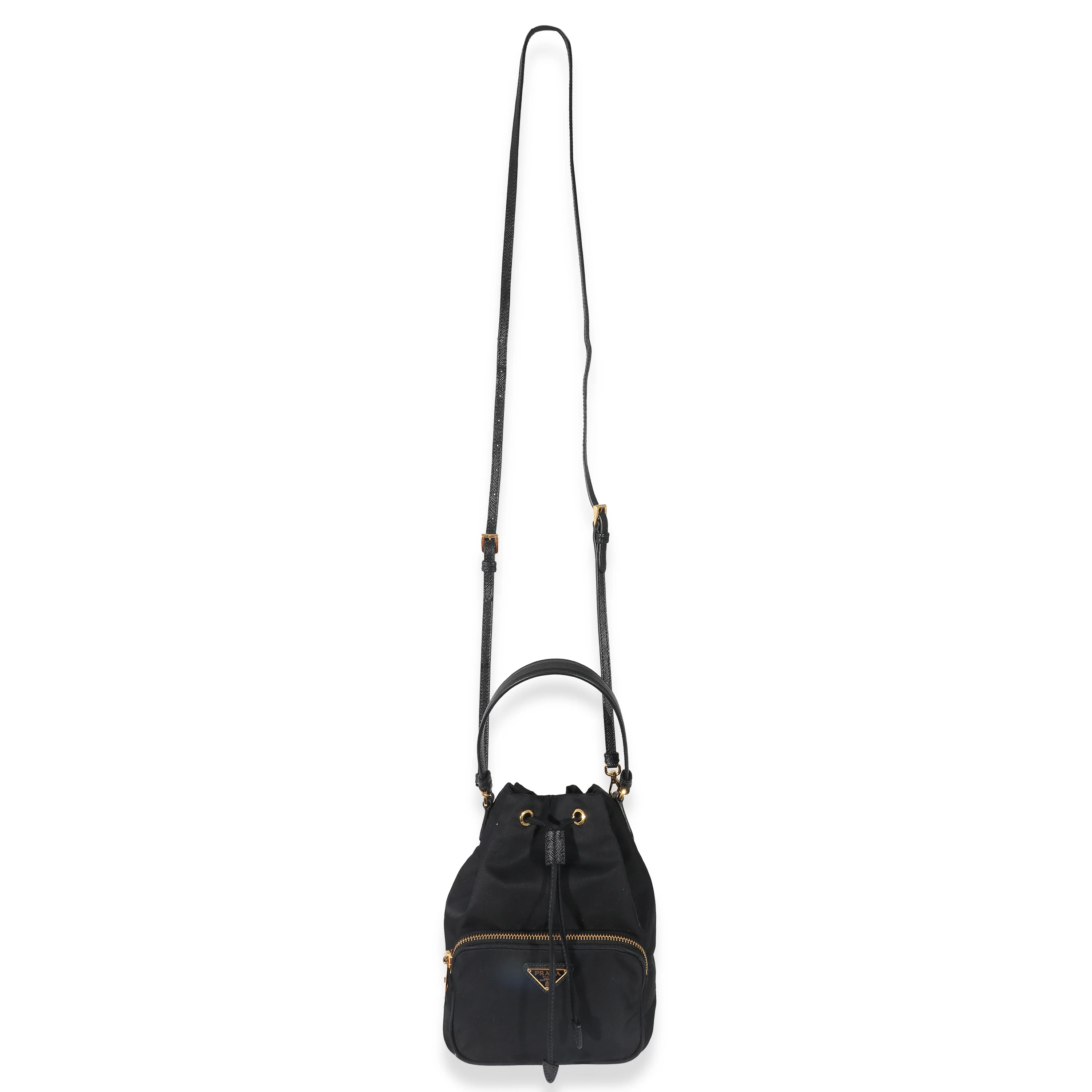 Prada Black Re-Nylon Duet Bucket Bag - Image 4