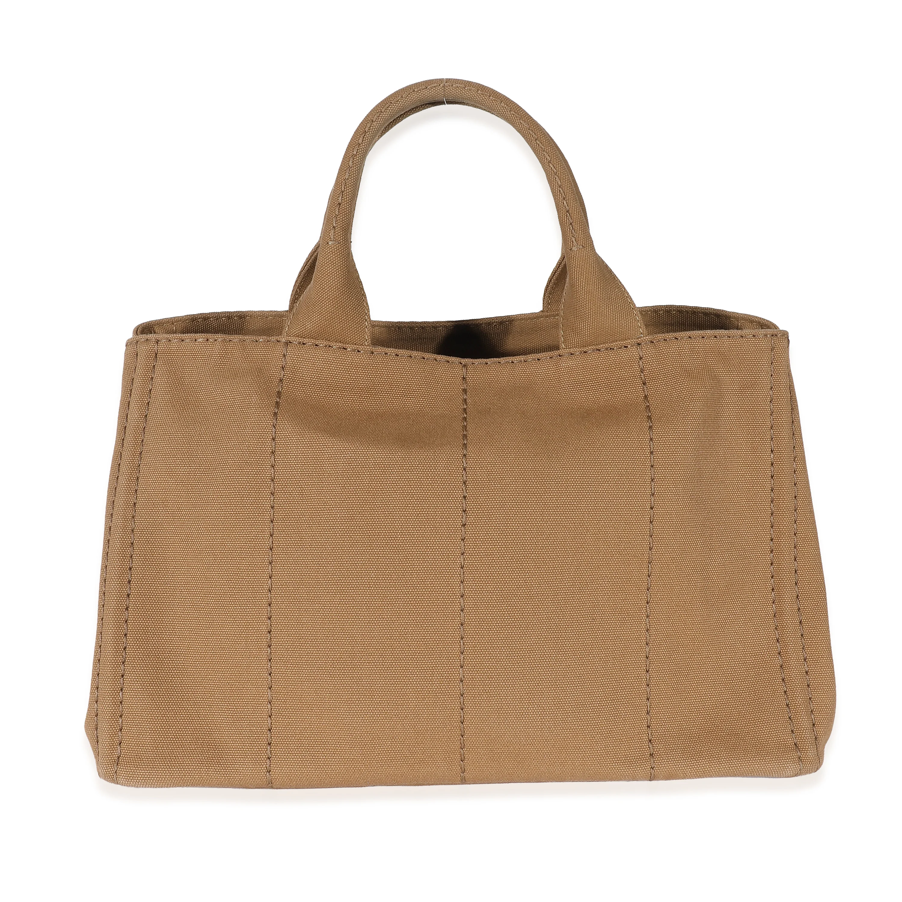 Prada Brown Canvas Medium Canapa Tote - Image 3