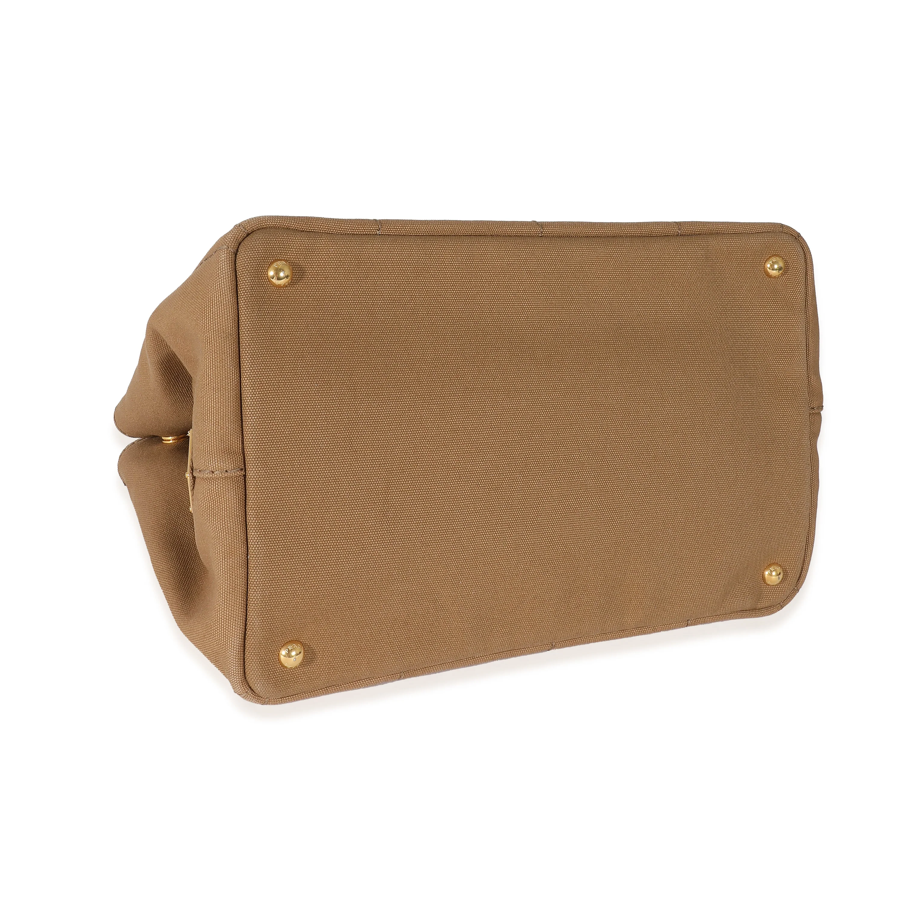 Prada Brown Canvas Medium Canapa Tote - Image 5