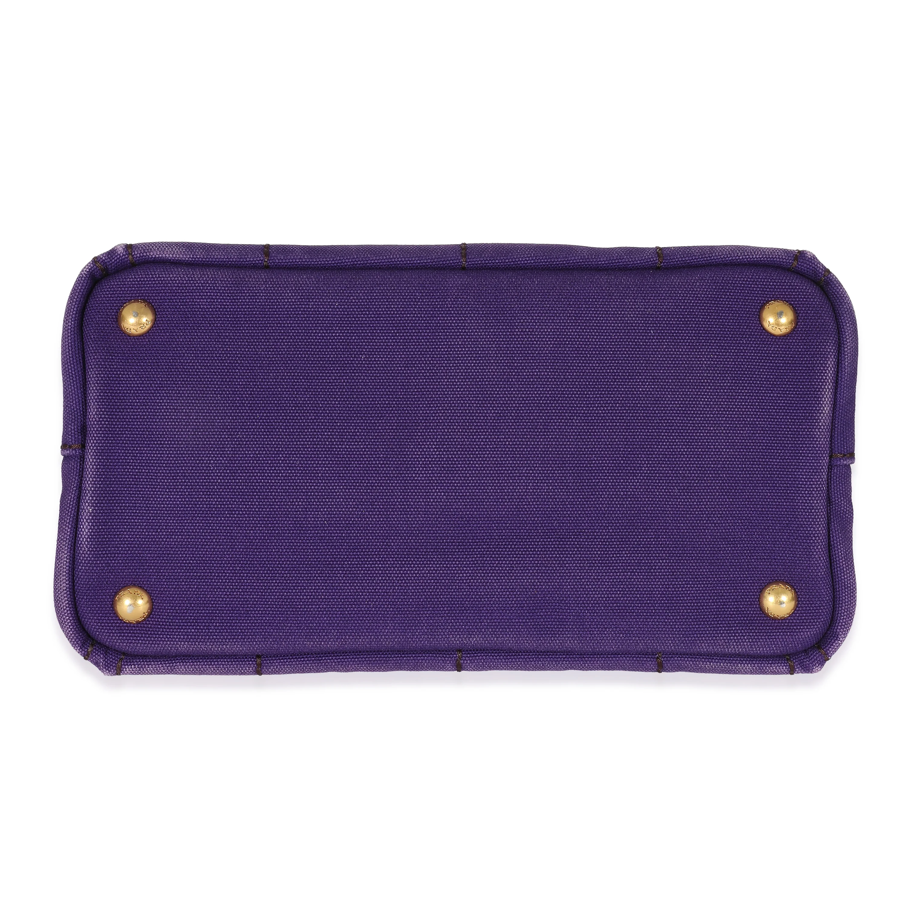 Purple Canvas Small Canapa Tote - Image 4