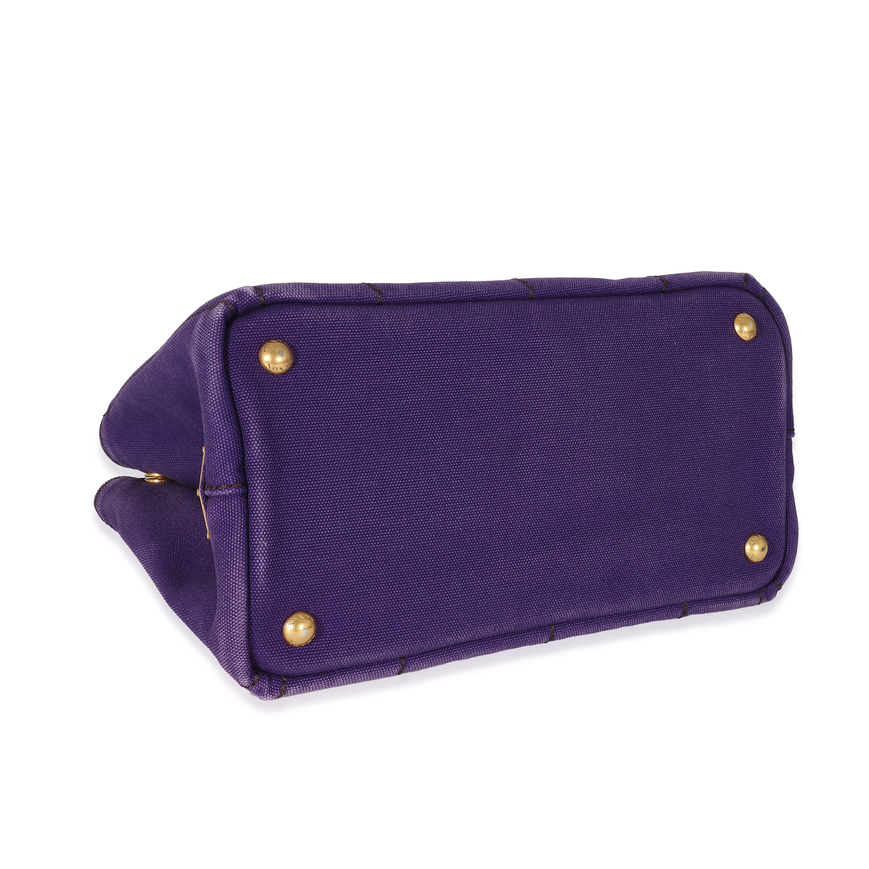 Purple Canvas Small Canapa Tote - Image 5