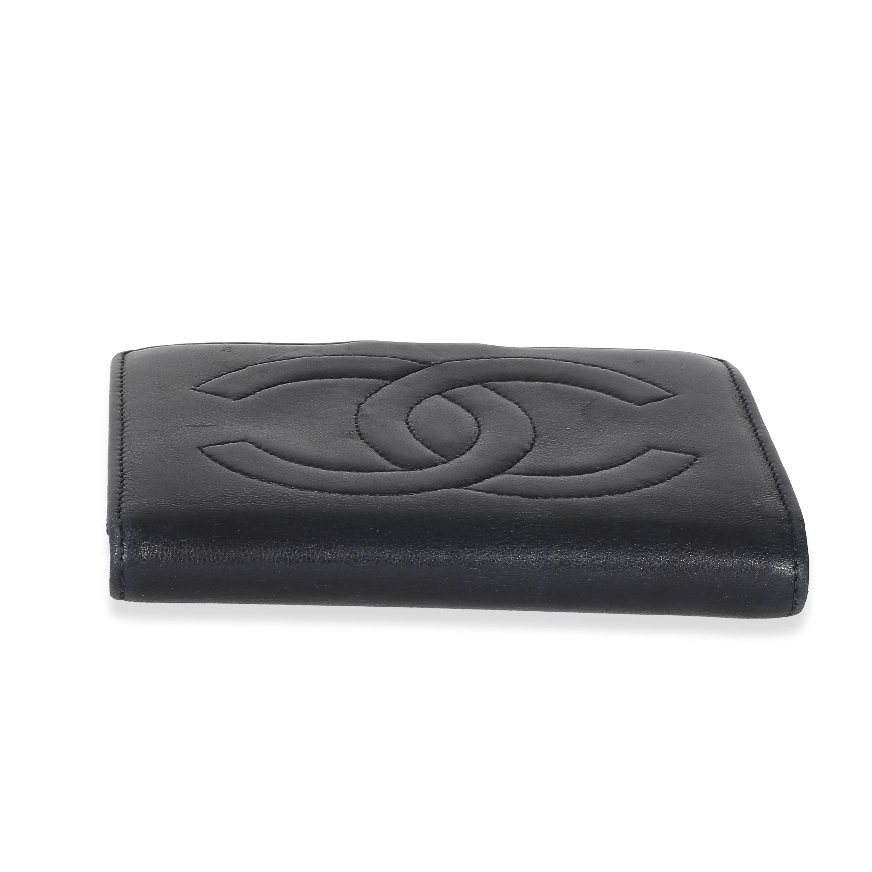 Chanel Vintage Navy Lambskin CC Bi-Fold Compact Wallet - Image 5