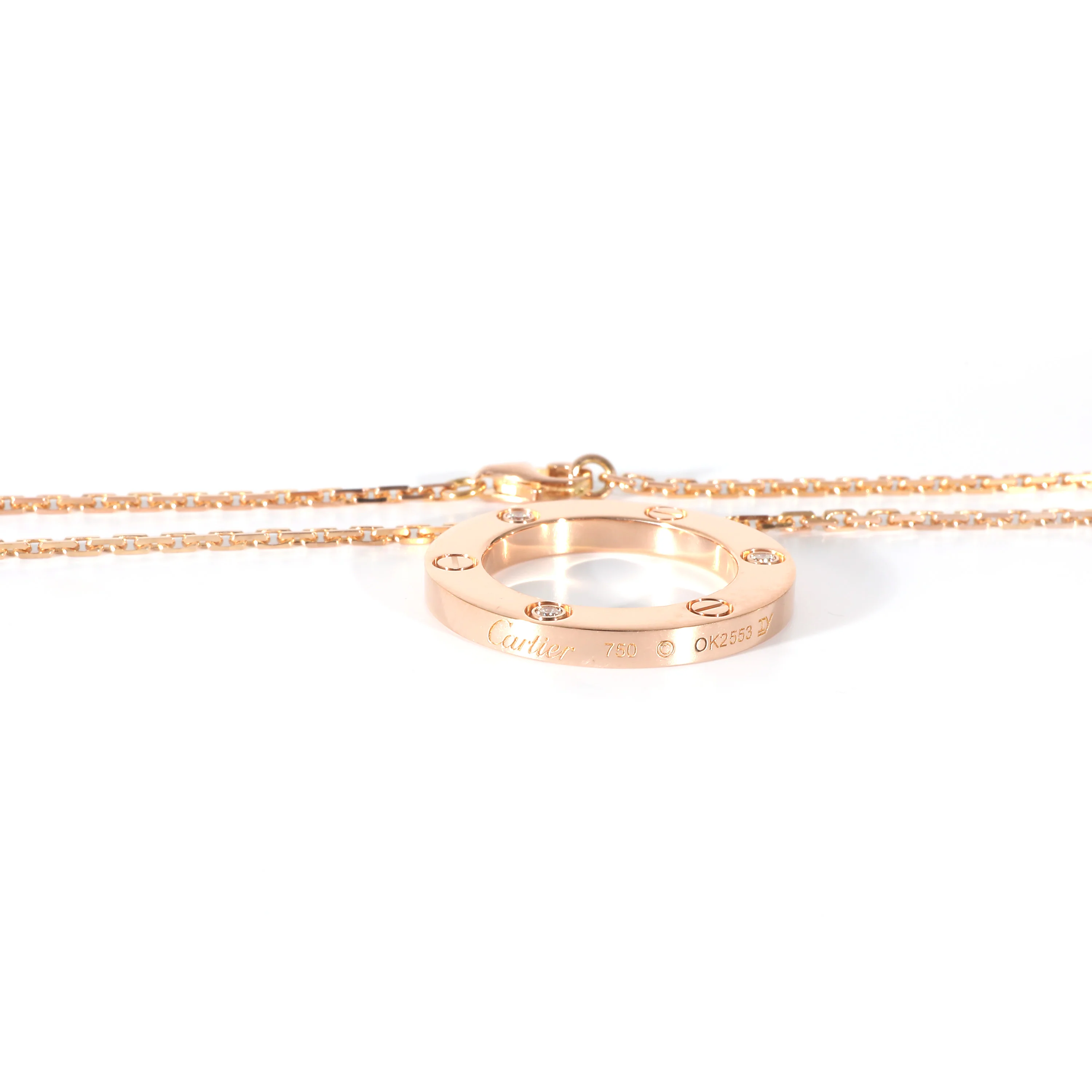 Cartier Love Diamond Necklace in 18k Rose Gold - Image 6