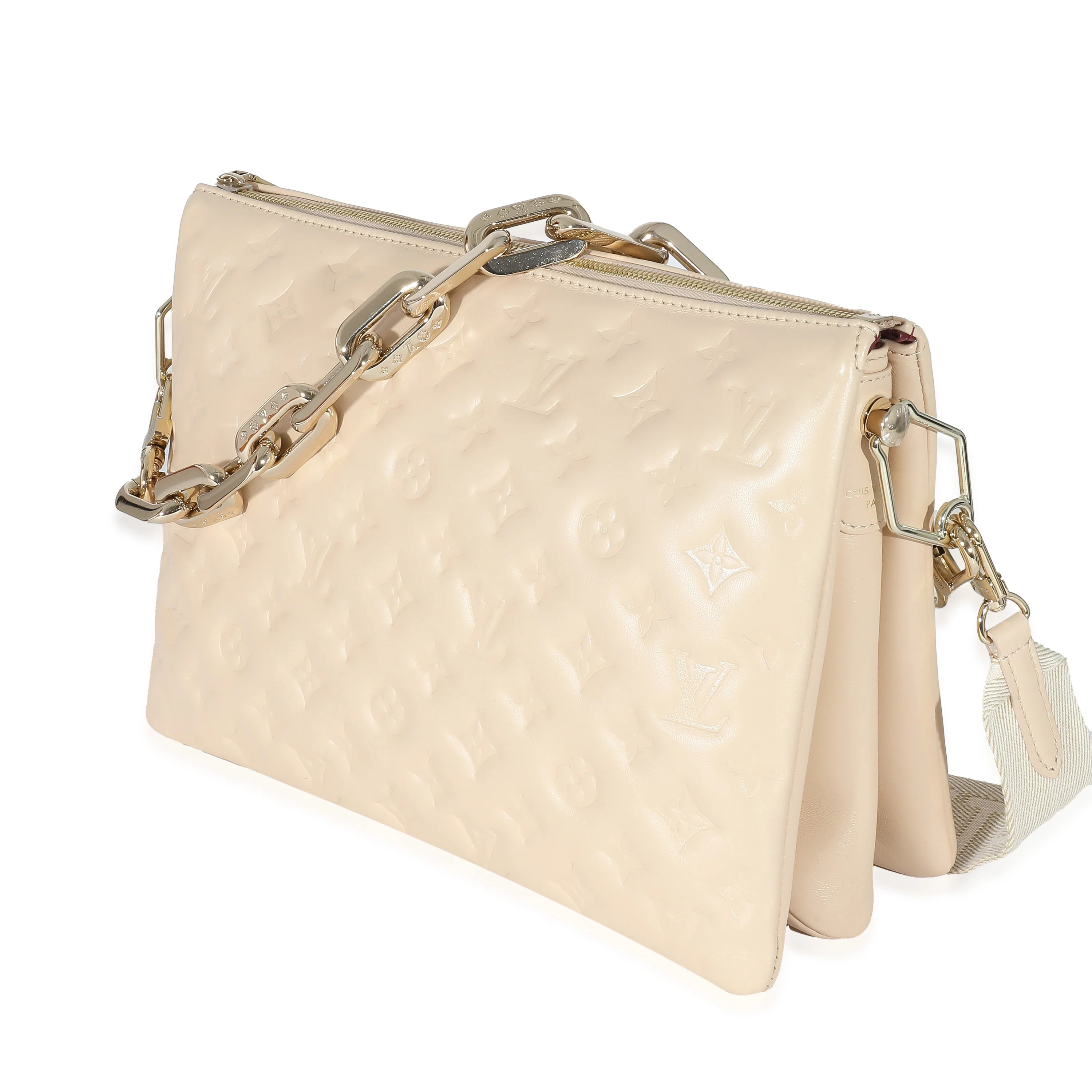Cream Monogram Puffy Lambskin Coussin MM - Image 2