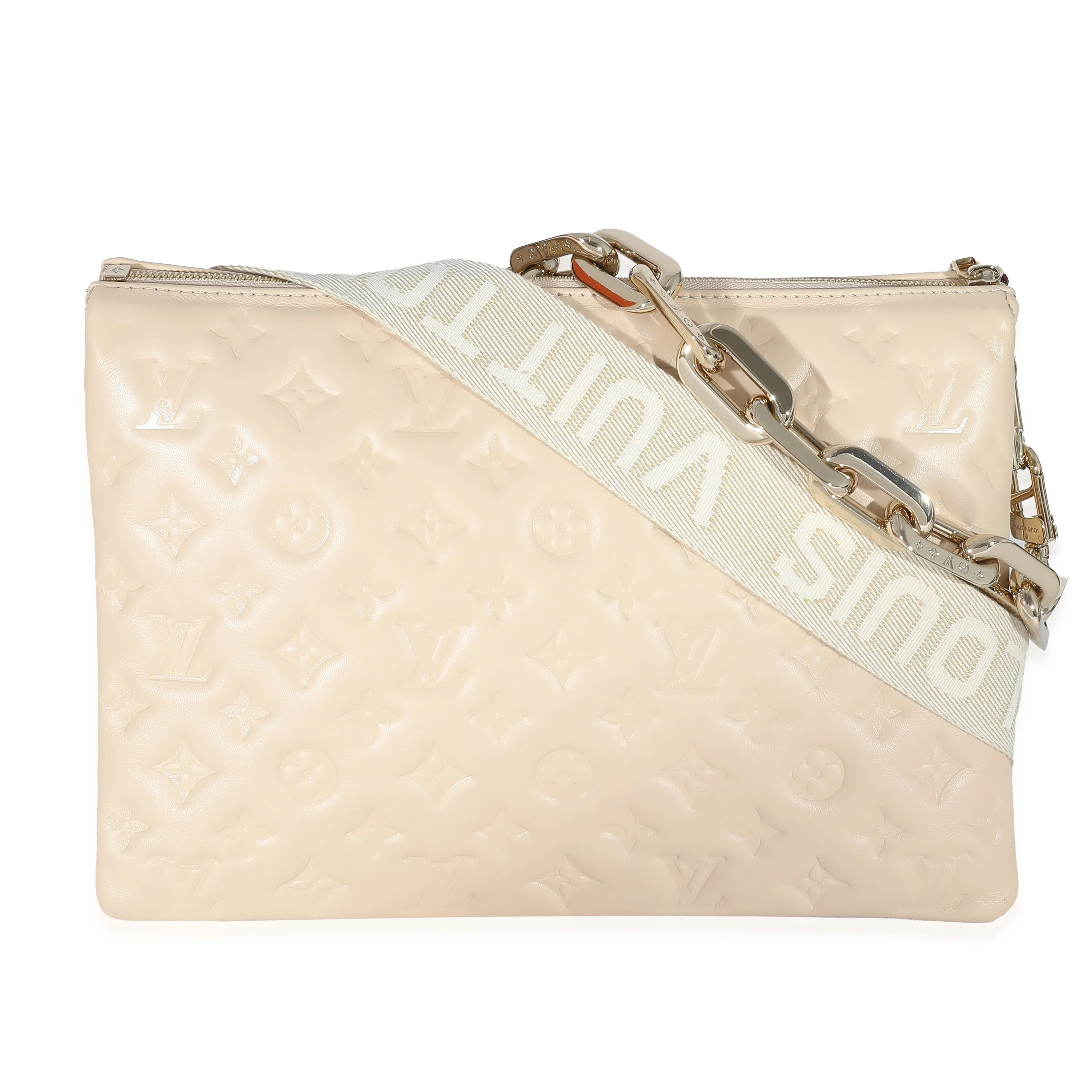 Cream Monogram Puffy Lambskin Coussin MM - Image 3