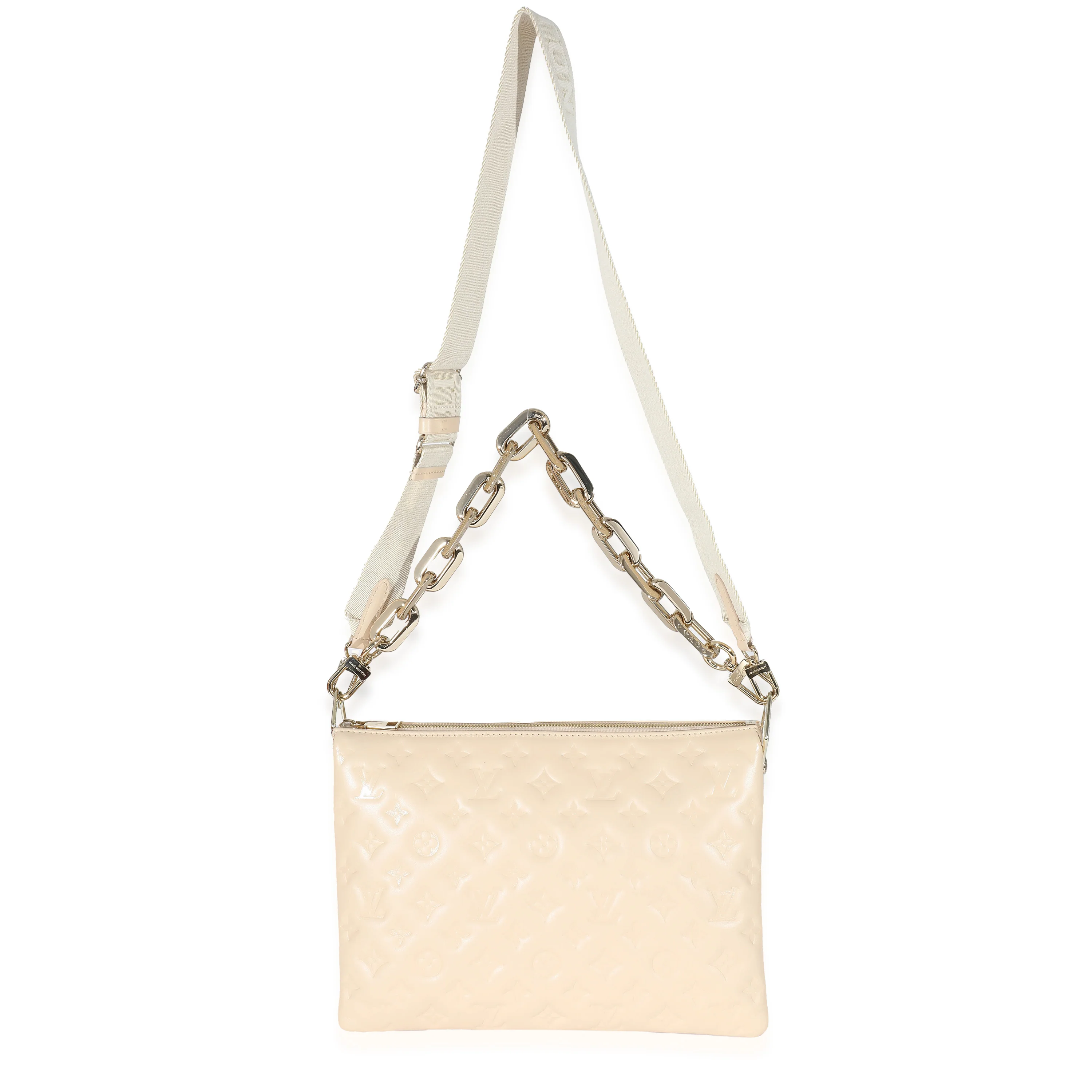Cream Monogram Puffy Lambskin Coussin MM - Image 4