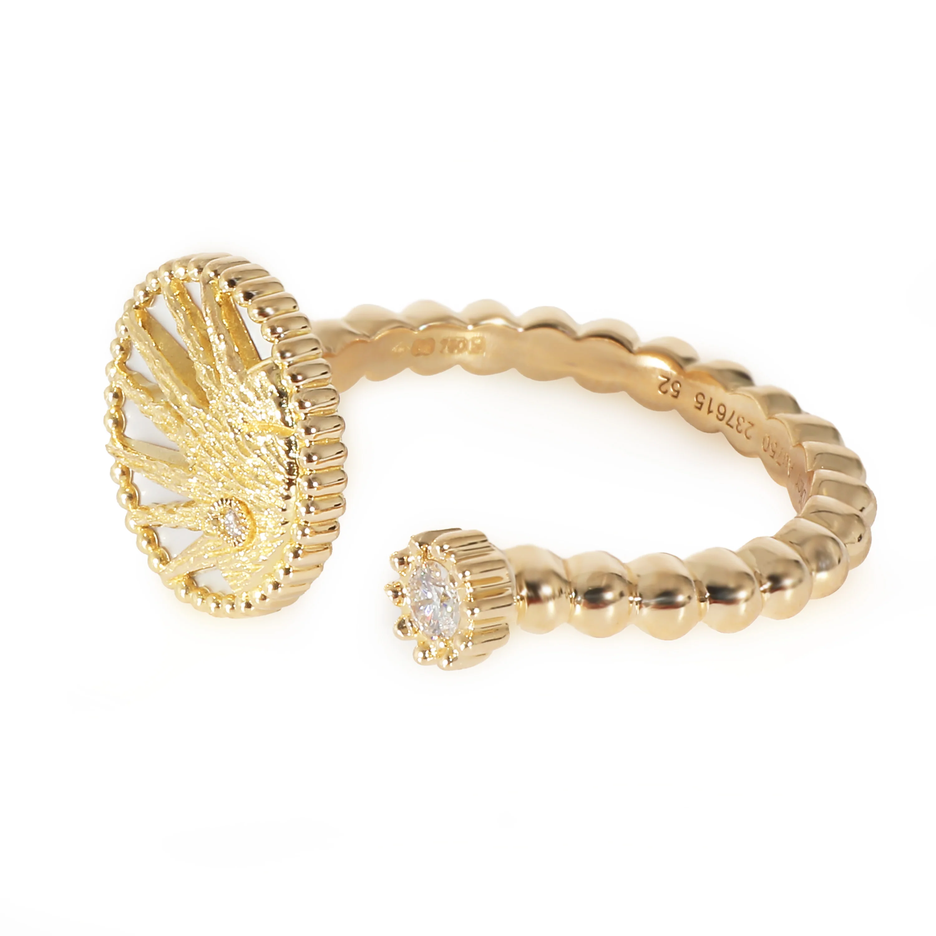 Dior Rose Céleste Mother-of-pearl & Diamond Open Ring 18K Yellow Gold 0.06 CTW - Image 2